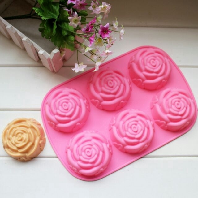 พิมพ์ซิลิโคน กุหลาบ 6 ช่อง
