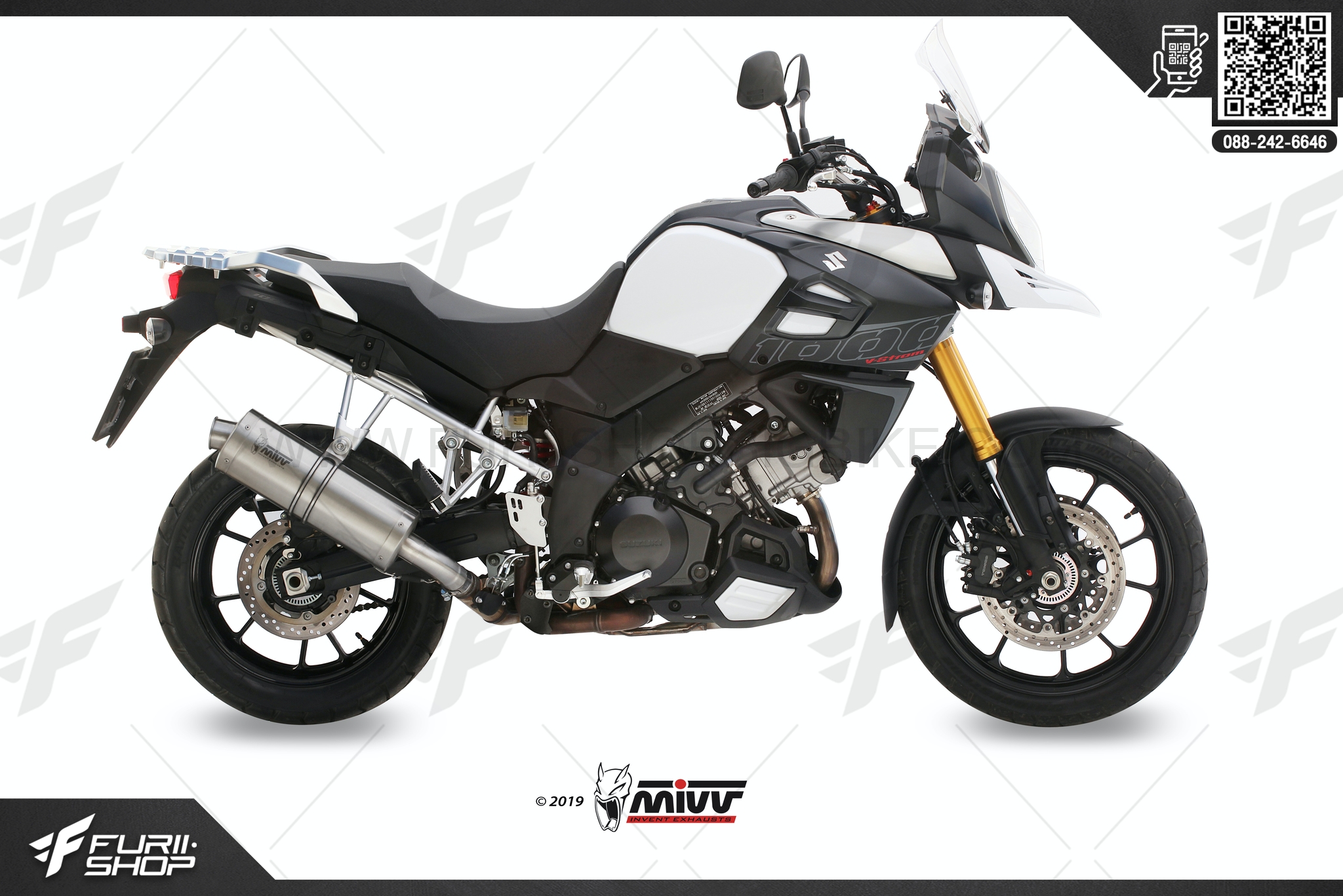 ท่อมอเตอร์ไซค์ MIVV OVAL STAINLESS STEEL FOR SUZUKI V-STROM 1000 2014+ ท่อแต่ง ท่อสูตร ท่อบิ๊กไบค์ ท่อBigbike ท่อไอเสีย