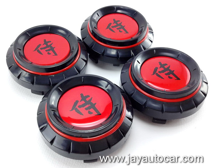 ฝาล้อรถยนต์ สำหรับ ล้อแม็ก SAMURAI สีดำ ขนาด 60 มิล 1ชุด 4ชิ้น