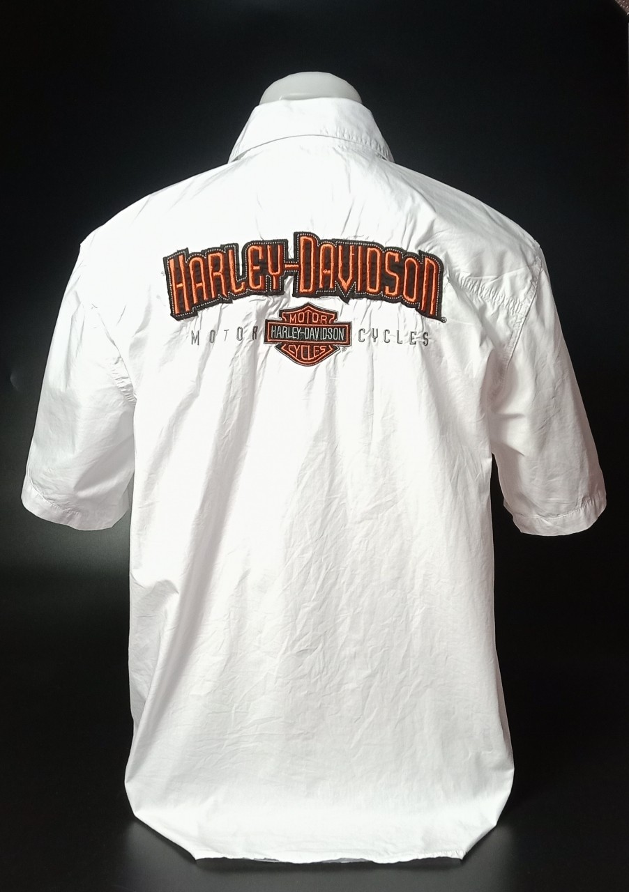 เสื้อ Shirt H-D 96402-10VM แขนสั้น สีขาว ไซส์ XL
