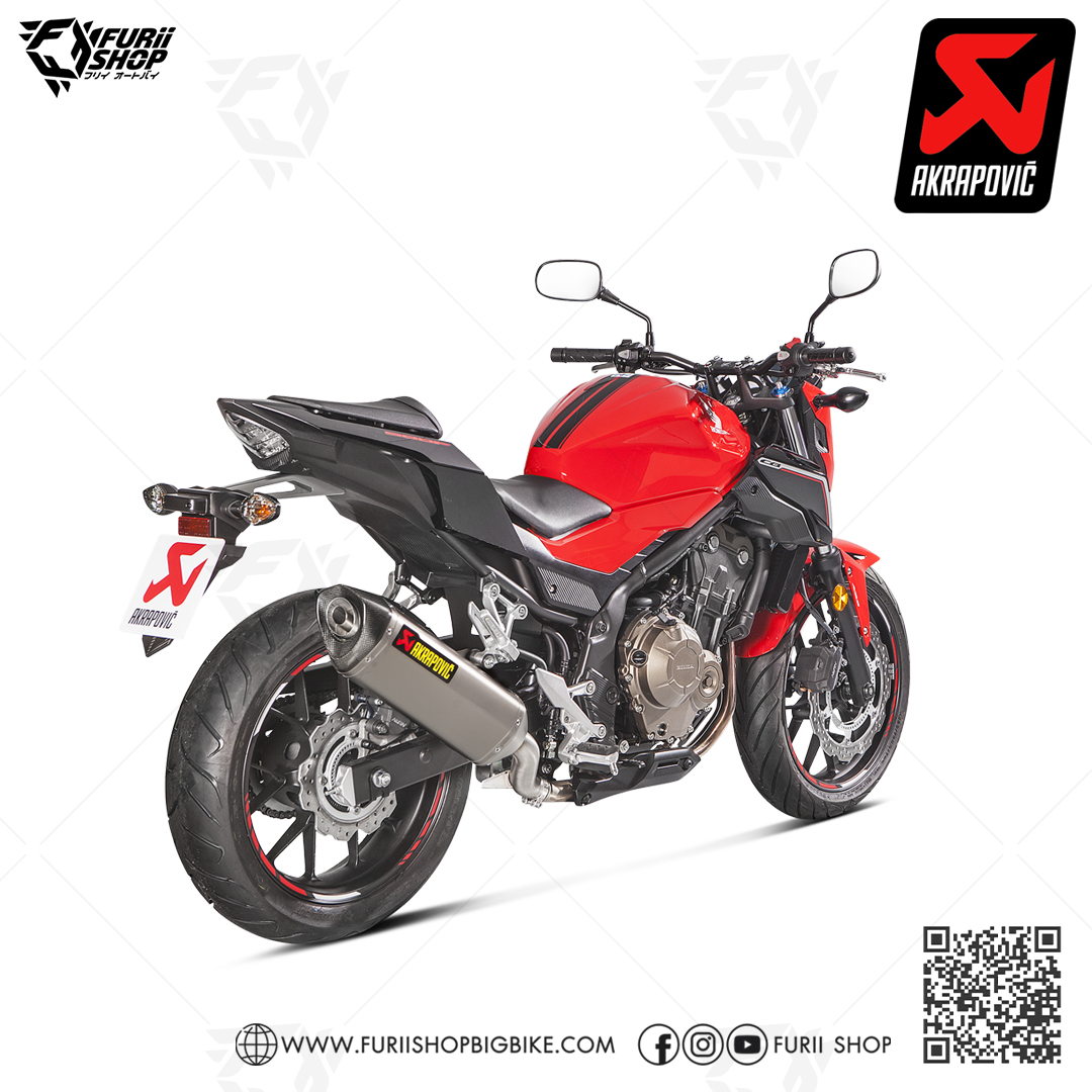 ท่อแต่ง Akrapovic Slip on Titanium new shape ทรงใหม่ : for Honda CBR 500 X,F,R 2016-2018 All New !!