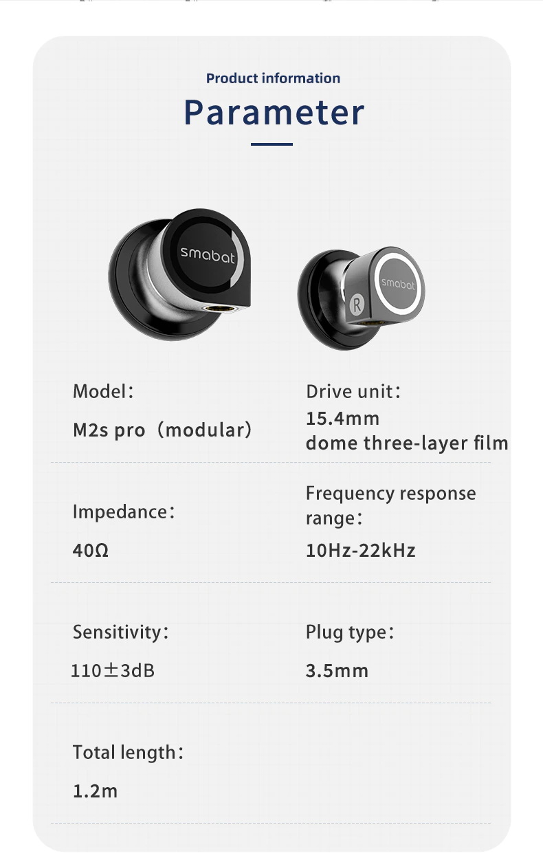 ขาย SMABAT M2S PRO หูฟังเอียบัด พร้อมลูกเล่นถอดอัพเกรด Driver ได้ไม่ต้องบัดกรี
