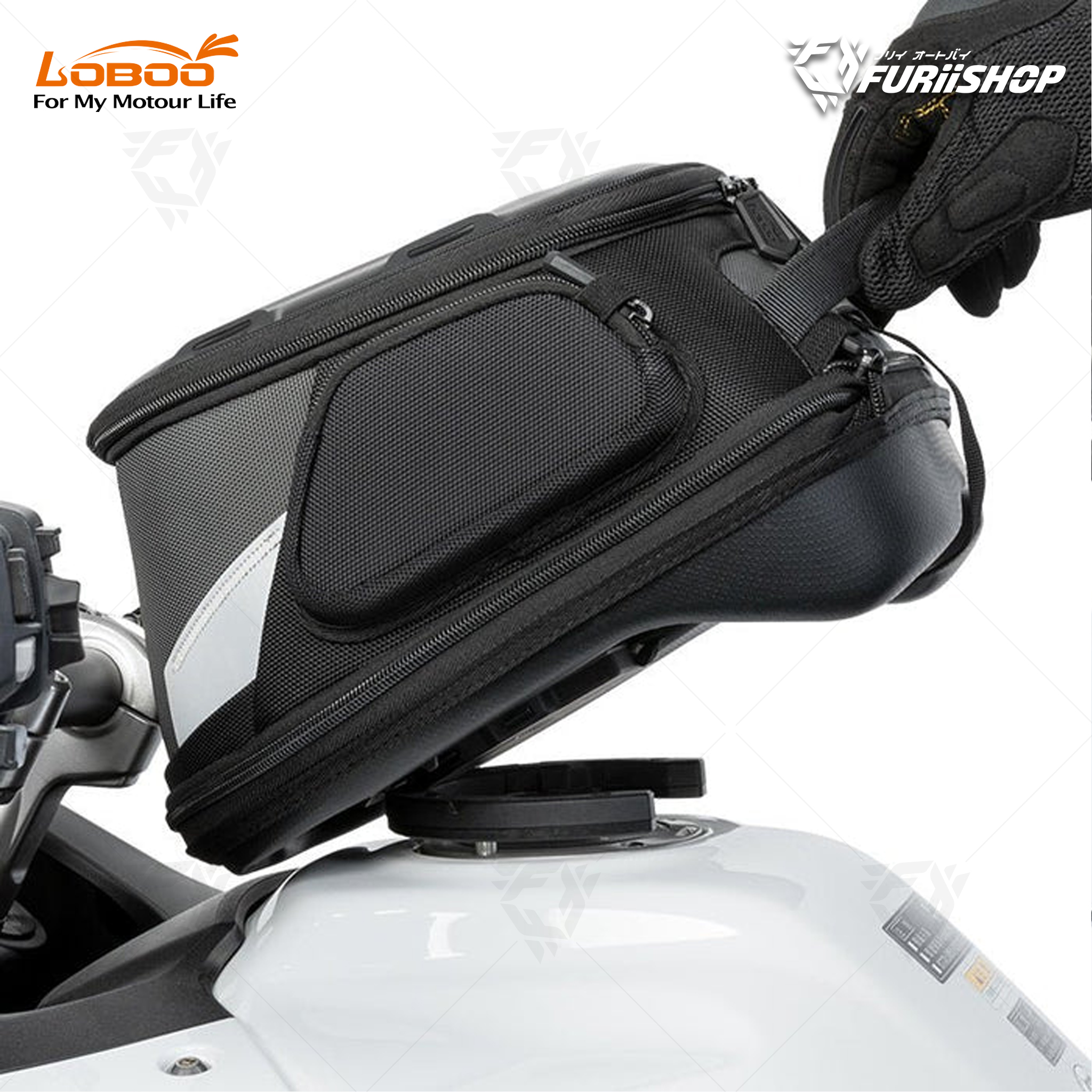 Desert Tank Bag BTB15BK กระเป๋าติดบนถังน้ำมัน ขนาด 7 ลิตร สีดำ