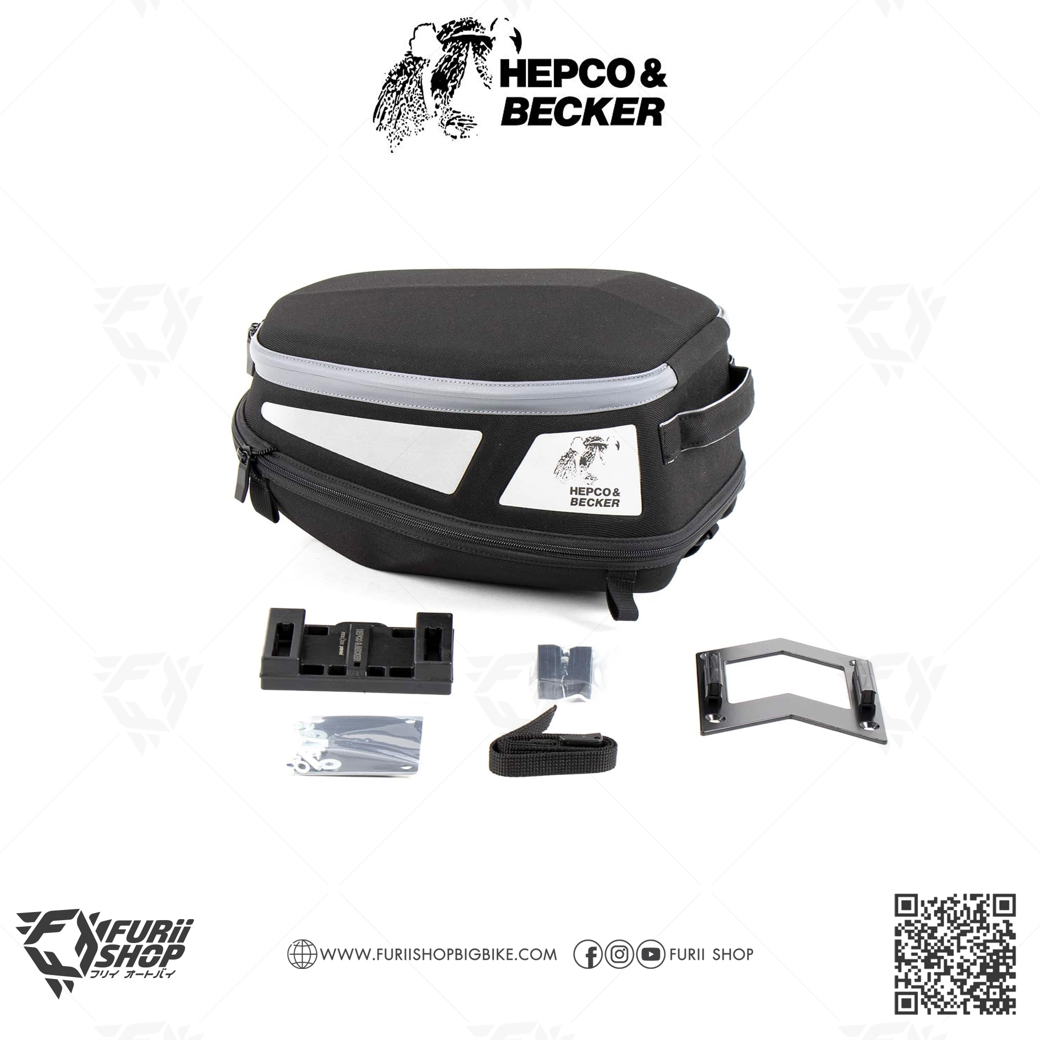 กระเป๋า HEPCO & BECKER : Royster Rearbag Sport ROYSTER REARBAG SPORT INCL. LOCK-IT ATTACHMENT - BLACK/GREY