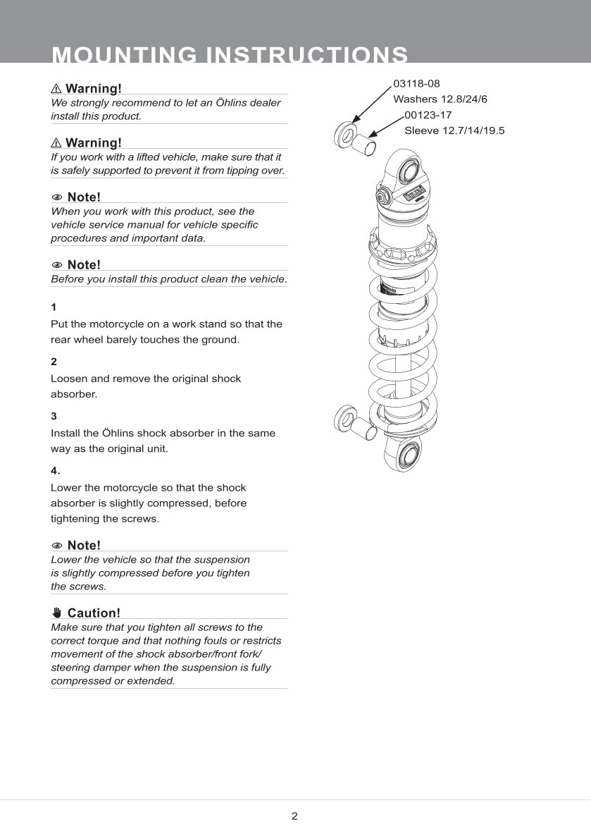 โช๊คหลังแต่ง Ohlins HD777 For Harley-Davidson FL Touring (Road King, Street Glide, Electra Glide etc) ปี 1990-2022