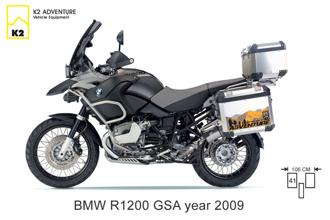 กล่องข้าง ปี๊บข้าง 2 ใบ พร้อมแร็ค K2 PRO 41L หลบท่อ,46L หลบท่อ FOR BMW R1200GS ท่อแต่ง ท่อสูตร ท่อบิ๊กไบค์ ท่อBigbike ท่อไอเสีย