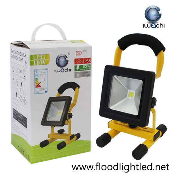สปอร์ตไลท์ LED 10w รุ่นTGD-005ชาร์ตแบตได้ ยี่ห้อ Iwachi (แสงส้ม)