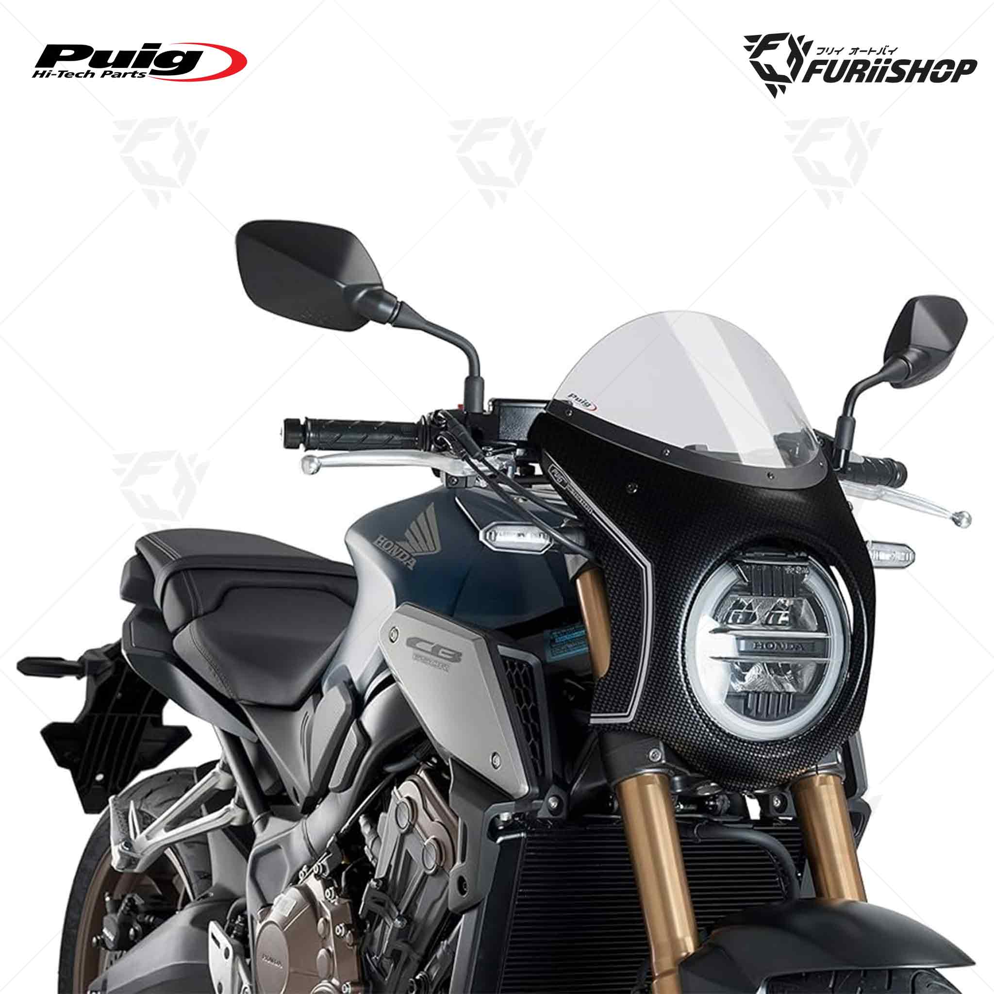 ชิลด์ Retro Black Puig - Windscreen Retro Black (CB650R) for Honda CB650R 2019+