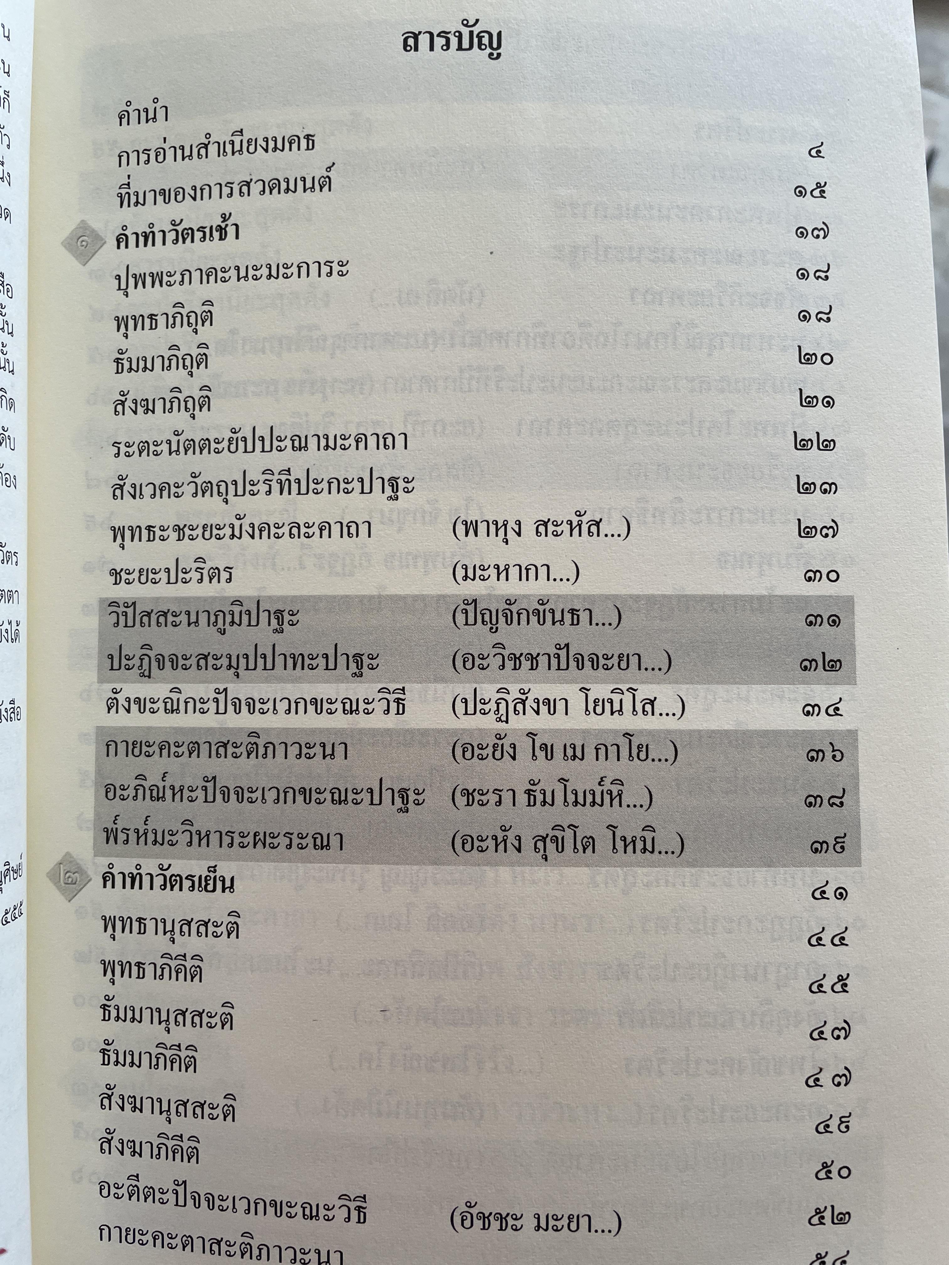 พุทธมนต์ หนังสือสวดมนต์แปล จัดทำโดย วัดเวฬุวัน วัดป่ามณีกาญจน์ และวัดสวนปาสิริธโร พิมพ์ครั้งที่สอง พฤษภาคม ปี 2557 2,500 กรัม
