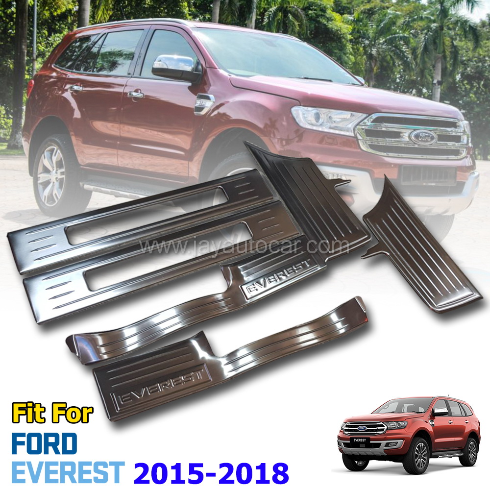 ชายบันได Sucff Plate กันรอยประตู สแตลเลส ตัวใหญ่ โลโก้ Ford Everest 2015-2018 สำหรับ ฟอร์ด เอเวอเรสต์ ปี 2015-2018