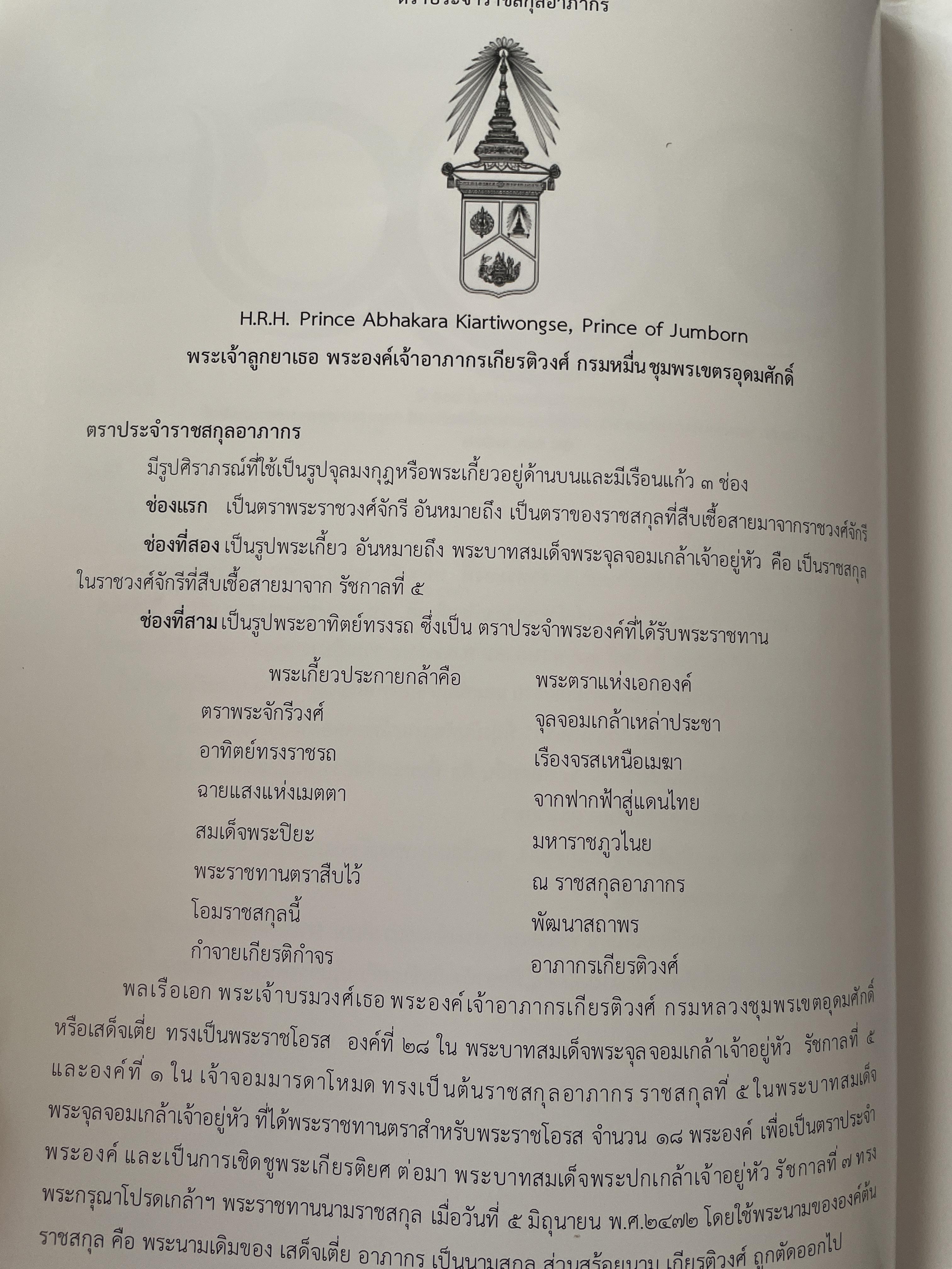 หนังสือที่ระลึก ครบรอบวันสิ้นพระชนม์ 100 ปี พลเรือเอก พระเจ้าบรมวงศ์เธอพระองค์อาภากรเกียรติวงศ์ กรมหมื่น ชุพนรเขตอุดมศักดิ์ จัดทำโดย กองทัพเรือ 6 กก.