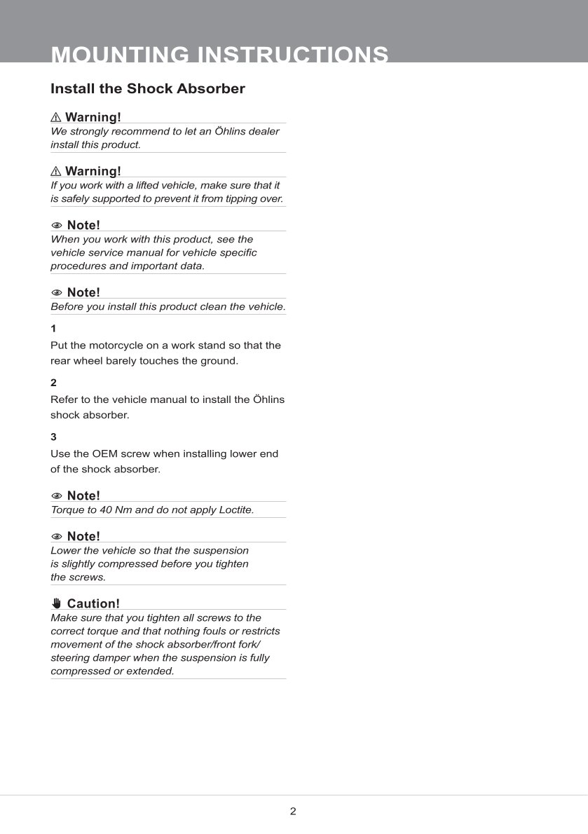 โช๊คหลังแต่ง Ohlins DMX0305 For Beta RR 2T 300 Racing ปี 2020-2023