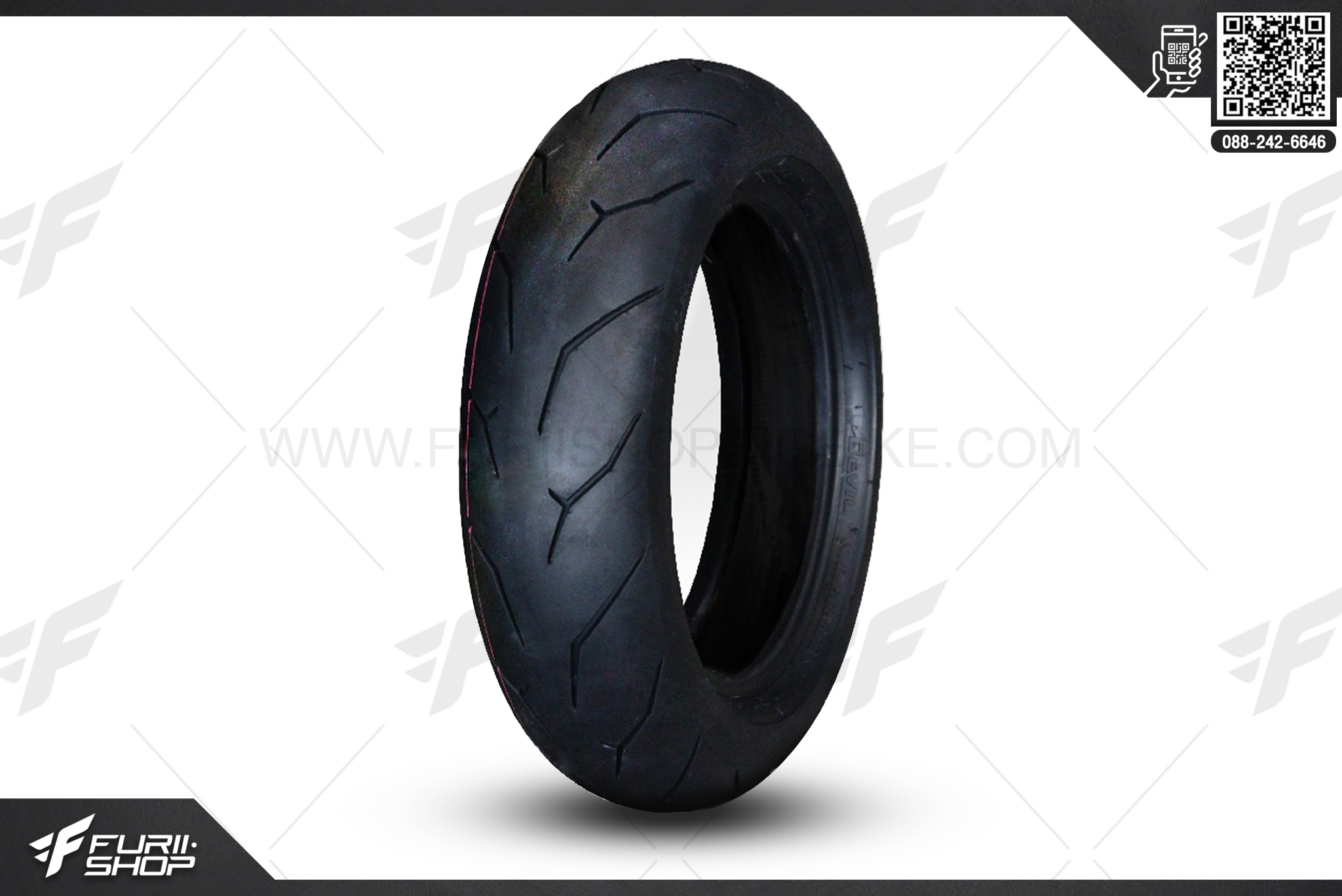ยางมอเตอร์ไซค์ ND RUBBER Devil 120/70-12 51L F/R TL ยางบิ๊กไบท์ ยางBigbike Mototire