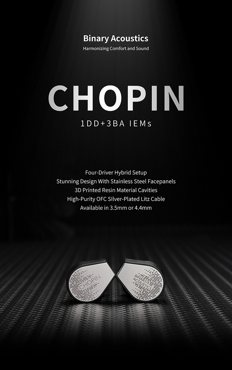 Gizaudio x Binary Chopin หูฟัง IEMs Hybrid 4 ไดรเวอร์ 1DD+3BA ประกันศูนย์ไทย