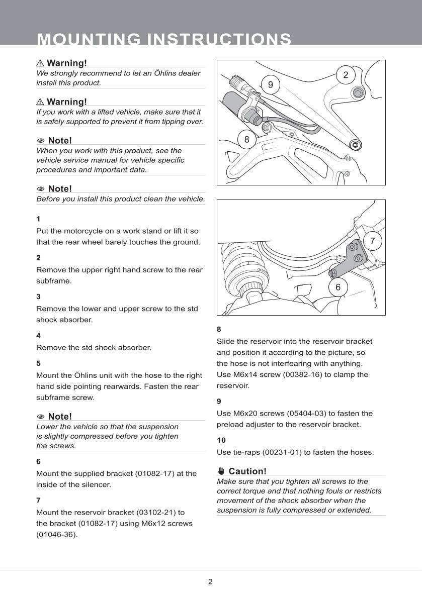 โช๊คหลังแต่ง Ohlins DU125 For Ducati Monster 950 + ปี 2021-2023