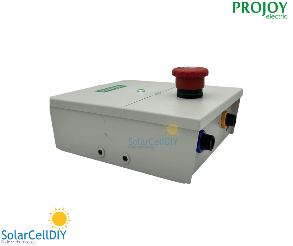 อุปกรณ์ป้องกันไฟไหม้ Emergency Switch จากแบรนด์ Projoy สำหรับควบคุมการทำงานของอุปกรณ์ Rapid Shutdown ในระบบโซล่าเซลล์