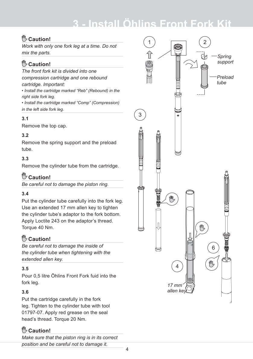 สปริงโช้คหน้า Ohlins FGK219 For Ducati 1199 Panigale S (Öhlins FG 925) 2012-2014