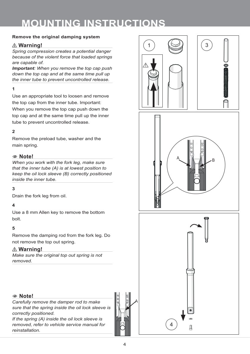 สปริงโช้คหน้า Ohlins FKS203 For Yamaha MT-03 2016-2019