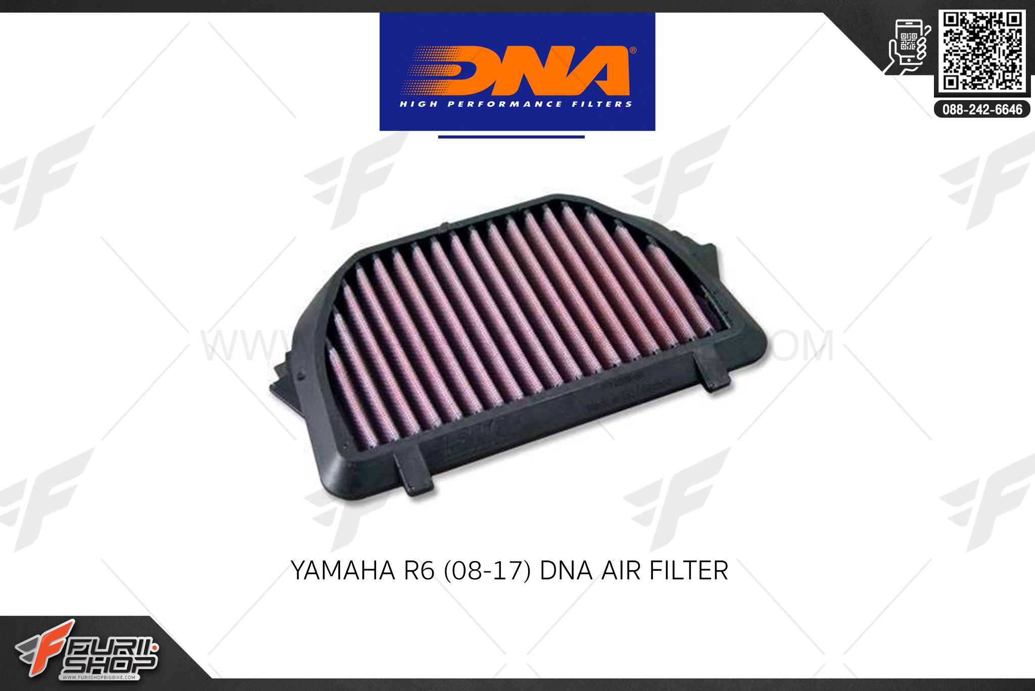 กรองอากาศ DNA HIGH PERFORMANCE FILTERS : YAMAHA R6 (08-17)
