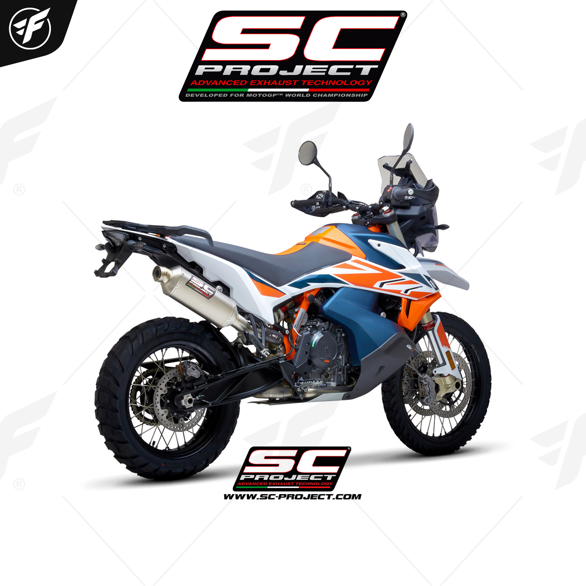 KTM 790 Adventure (2019 - 2020) Rally Raid Muffler, Titanium, with Titanium end cap