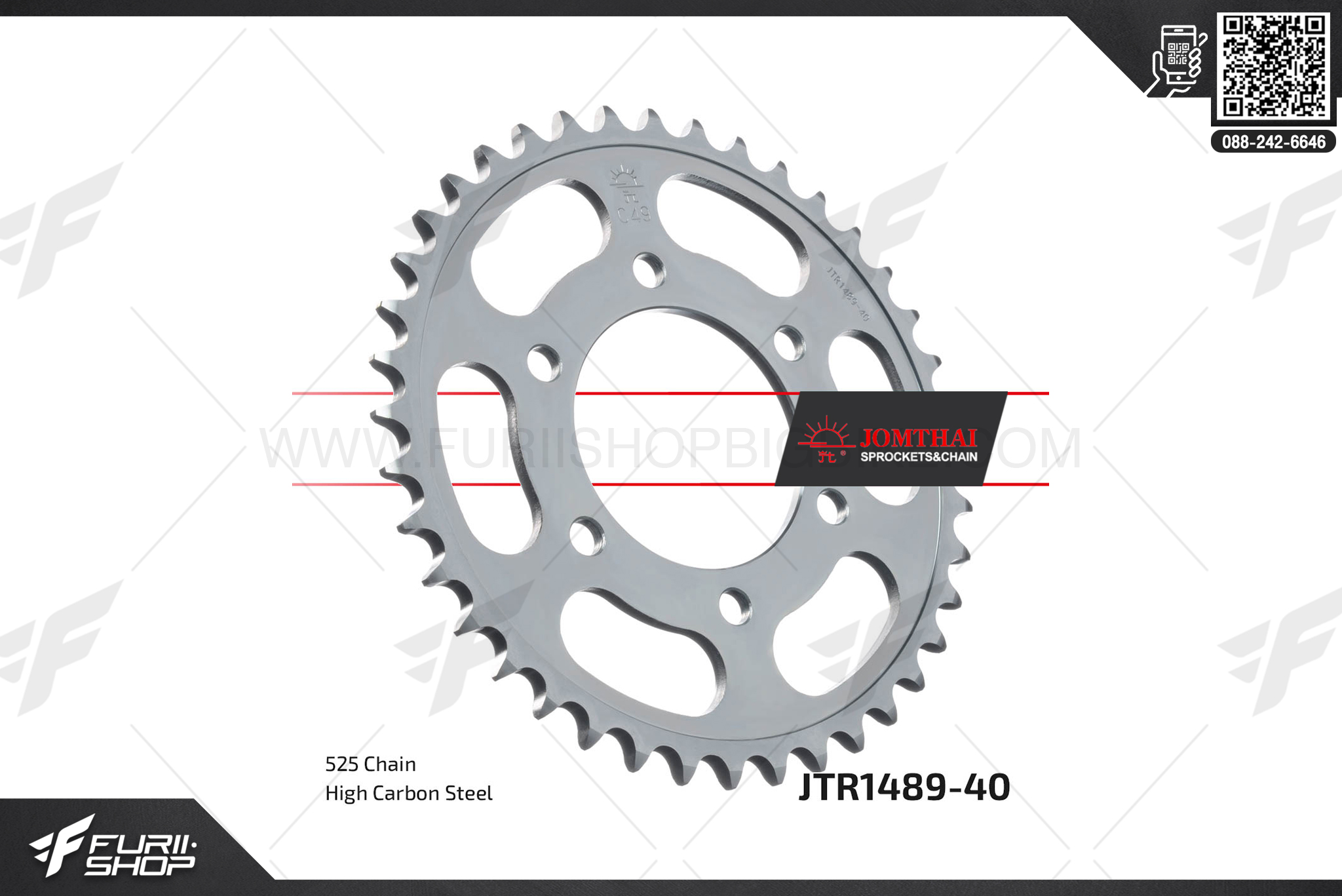 สเตอร์หลัง JOMTHAI (พระอาทิตย์) 40ฟัน รหัส JTR1489-40 For Z1000, ZX-10R