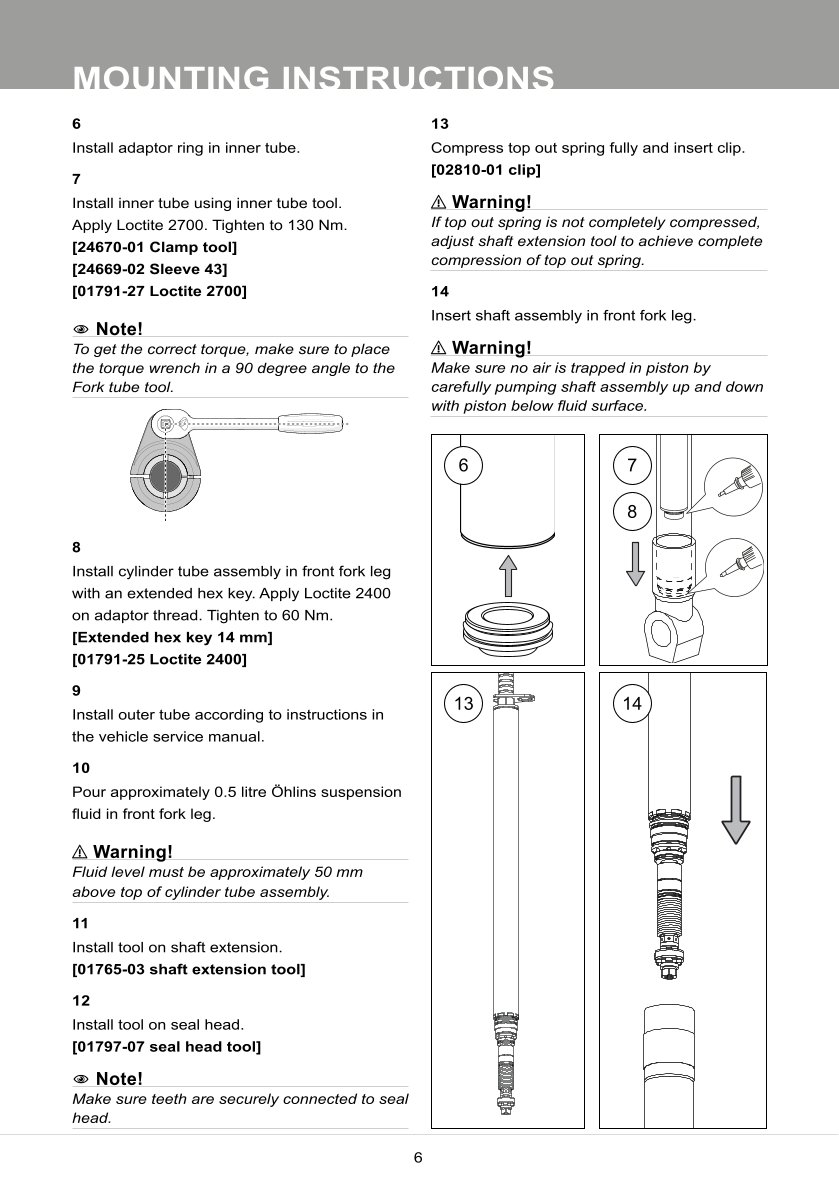 สปริงโช้คหน้า Ohlins FKR102 For Yamaha YZF R6 2017-2024
