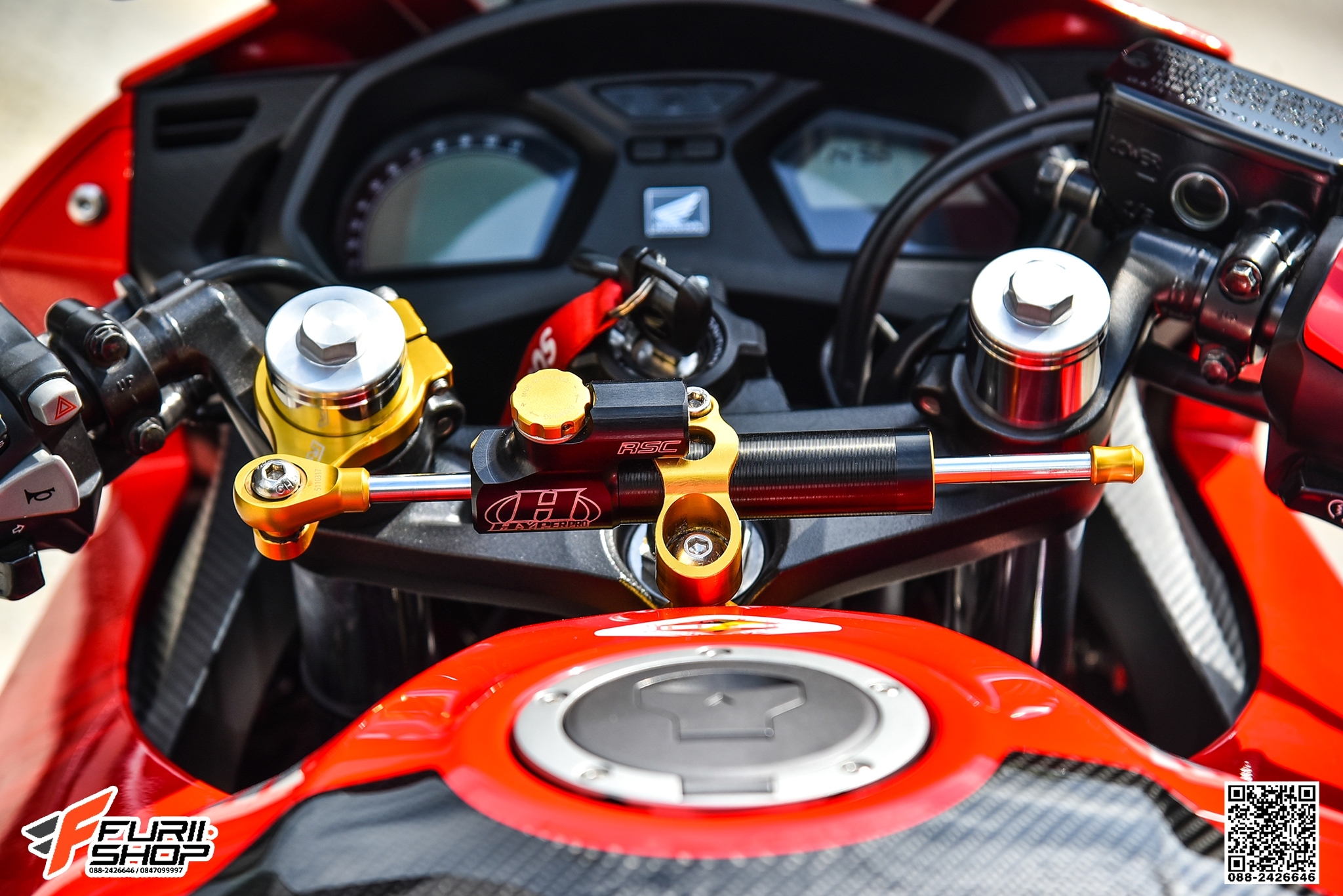 ขาจับกันสะบัด RSV สีทอง FOR HONDA CBR650F
