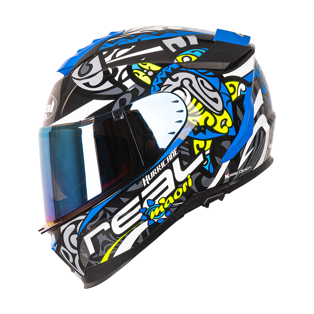 หมวกกันน็อคเต็มใบ หมวกกันน็อค Real Helmets รุ่น Hurricane Maori สีดำ-น้ำเงิน