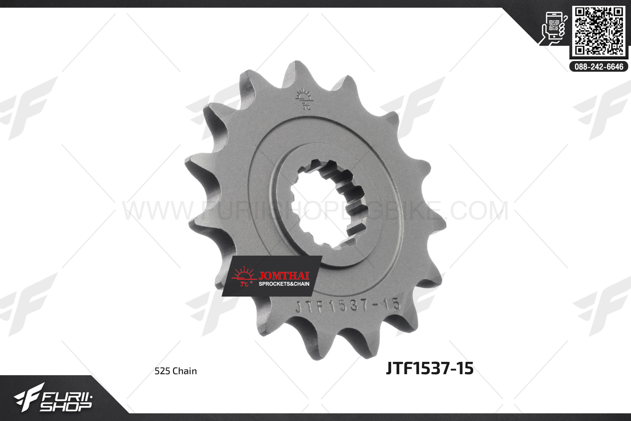 สเตอร์หน้า JOMTHAI (พระอาทิตย์) 15ฟัน รหัส JTF1537-15 For Z1000, ZX-10R