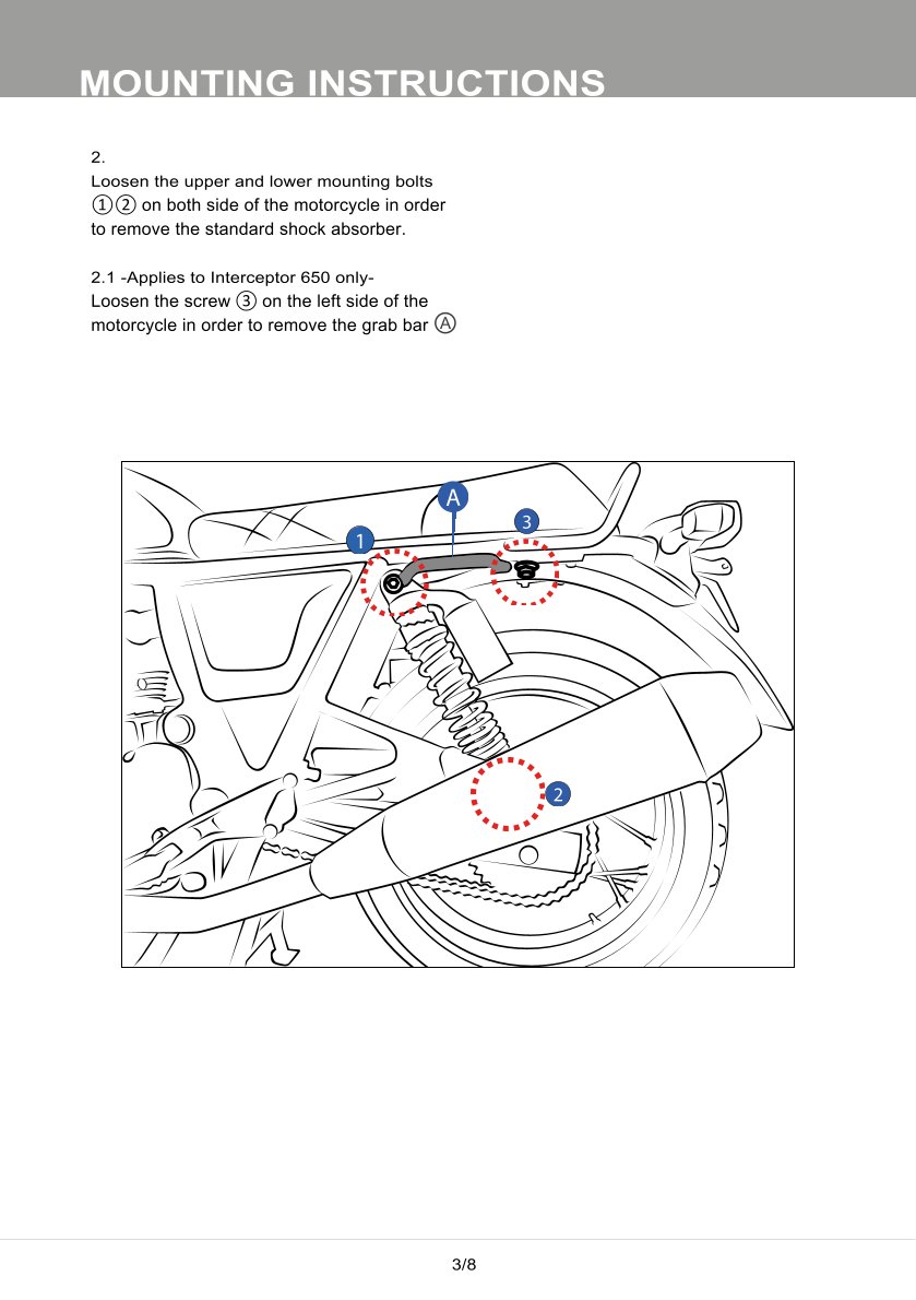 โช๊คหลังแต่ง Ohlins RE911 For Royal Enfield Interceptor 650 ปี 2019-2021