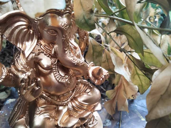 พระพิฆเนศ ปางรีนาโมจัน ปางปลดหนี้สร้างทรัพย์ องค์สีทองคำ