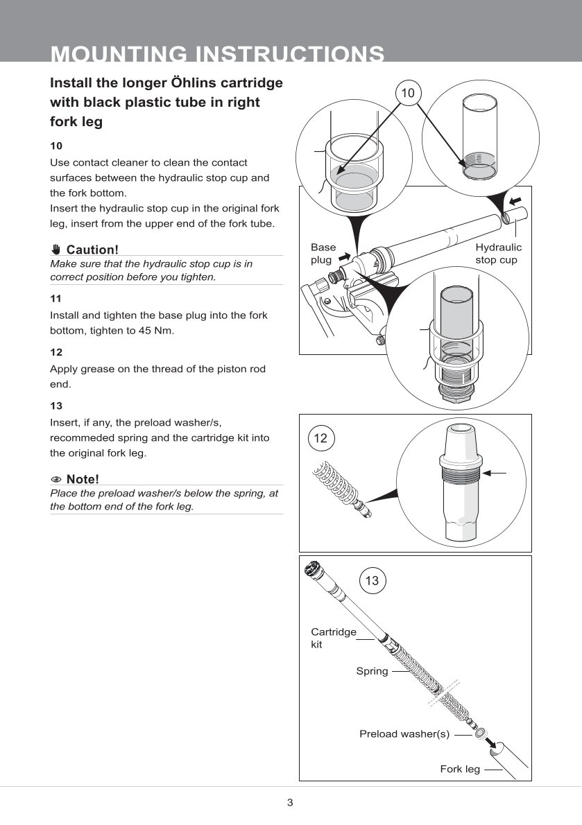 สปริงโช้คหน้า Ohlins FCX0101 For Husqvarna TC 85 14"/17" 2018-2023