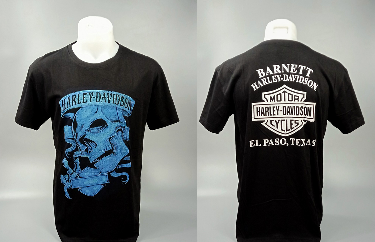 เสื้อยืดแขนสั้น H-D #425 ผ้าCotton กระโหลกฟ้า XL,XXL
