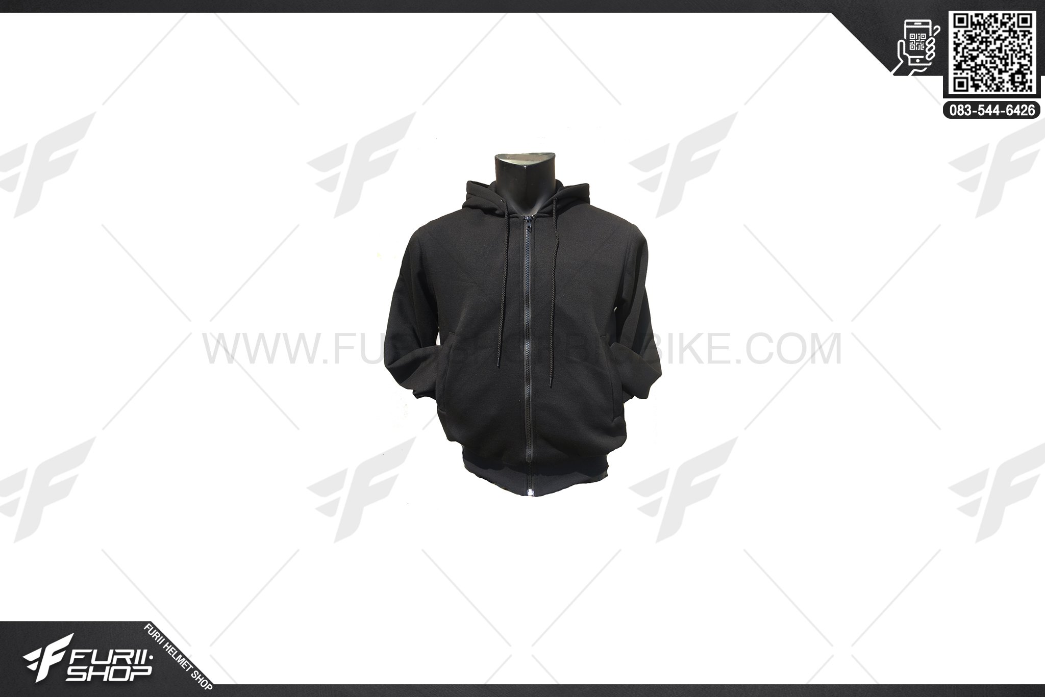 เสื้อแจ็คเก็ต KINGPANTHER HOOD พื้นดำ