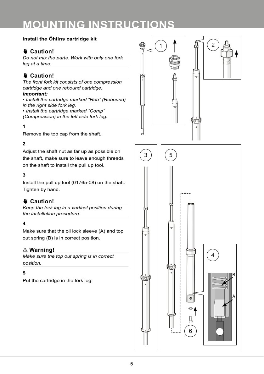 สปริงโช้คหน้า Ohlins FKS226 For Harley-Davidson FL Touring (Electra Glide, Street Glide, Road Glide, Ultra Classic) 2014-2016
