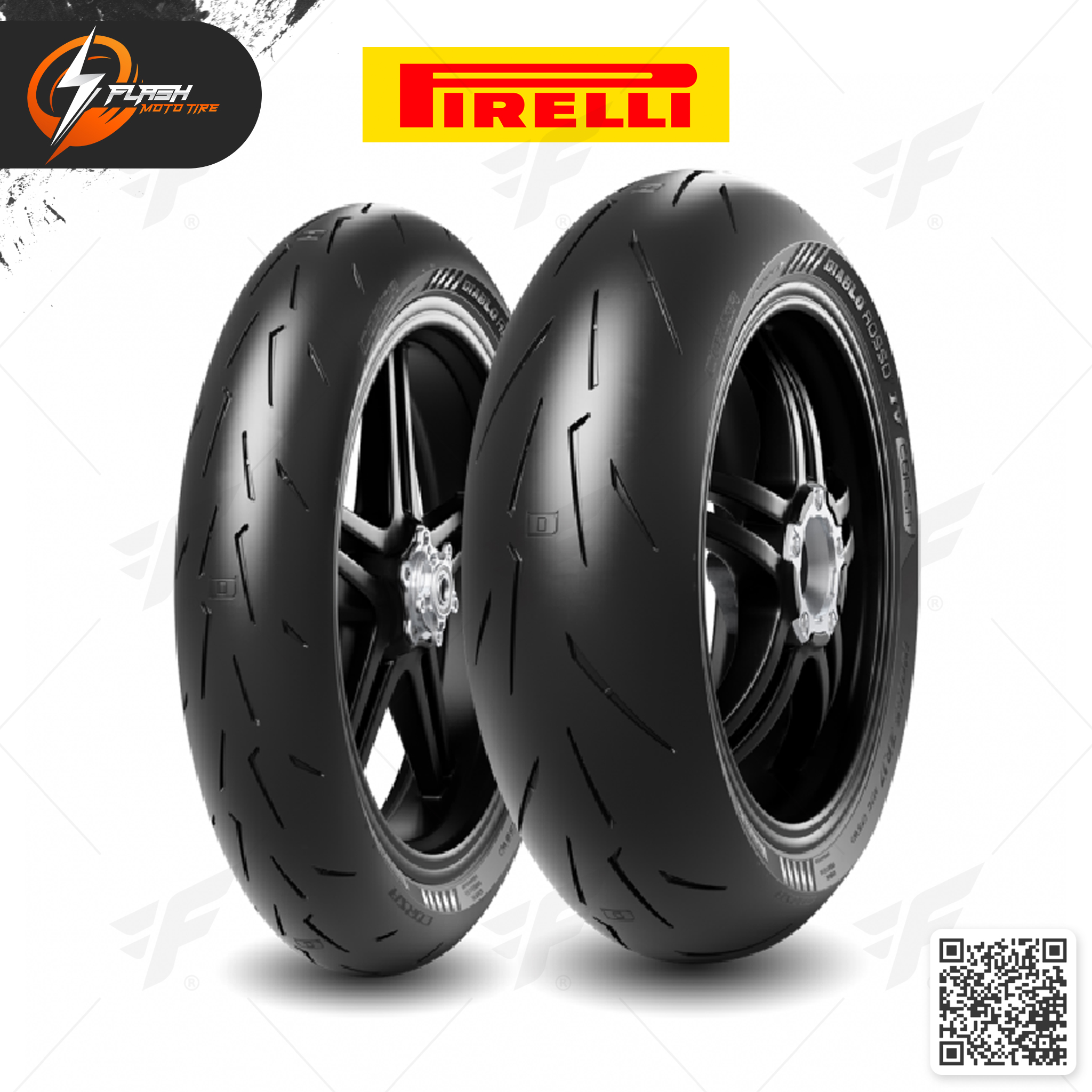 ยางมอเตอร์ไซค์ Pirelli Diablo Rosso IV Corsa : F 120/70ZR17 + R 180/60ZR17