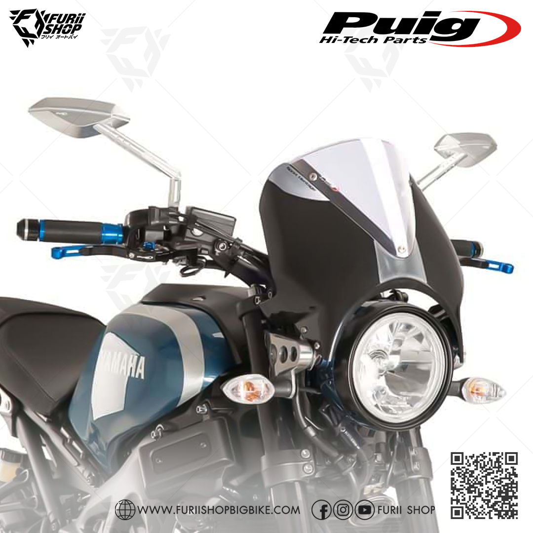 ชิลด์หน้า Puig Windshield Retrovision Black : for Yamaha XSR900 2017-2021