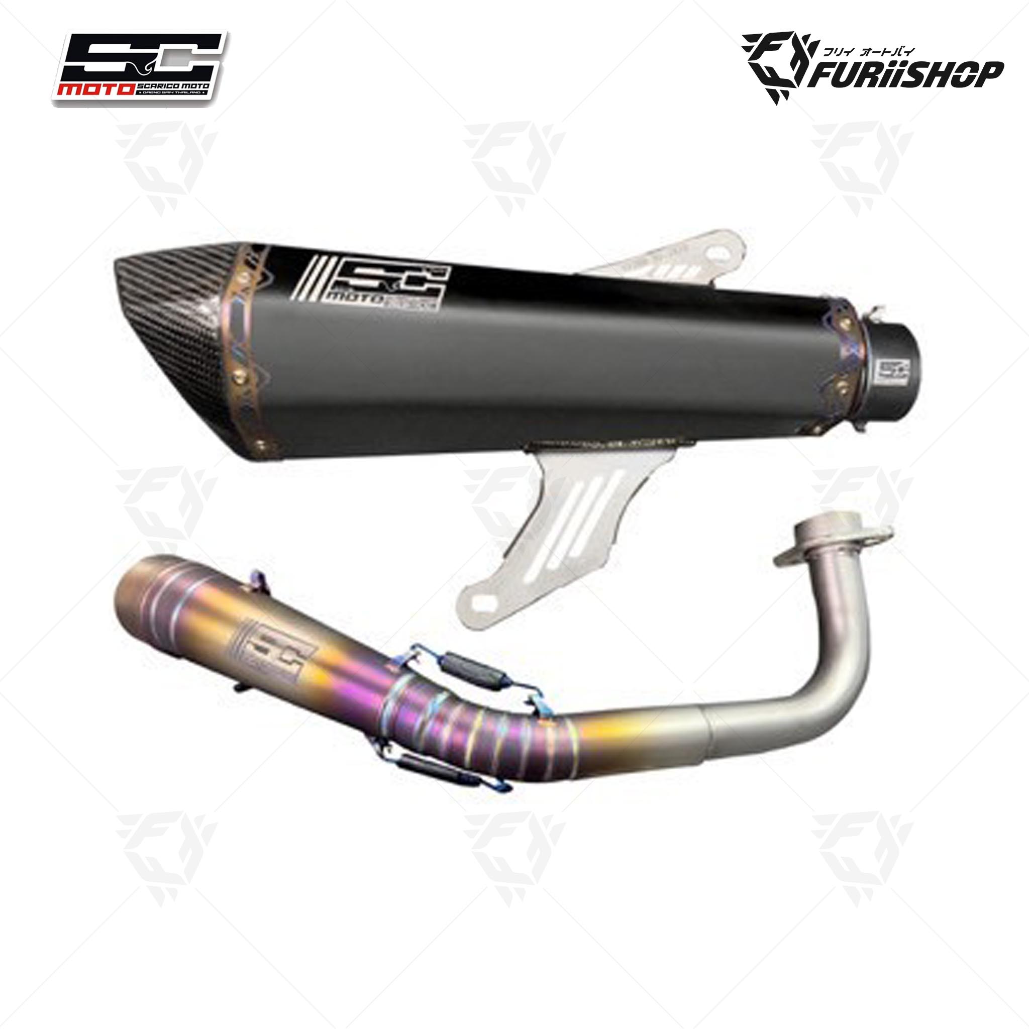 ท่อไอเสีย Slip-On SC MOTO รุ่น SE+ D/BJ-6 PRO BLACK สีดำจิลเวลรี่