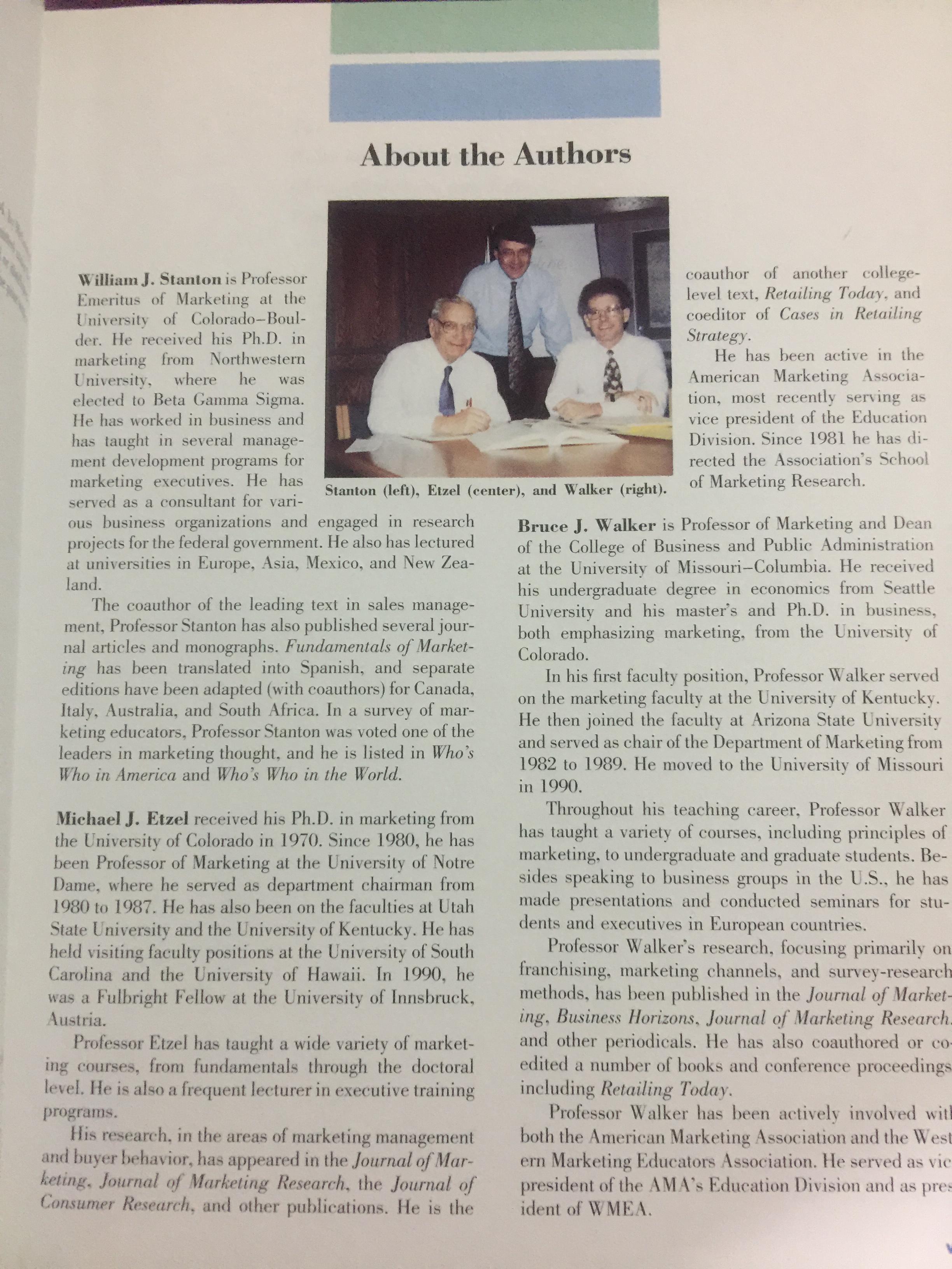 FUNDAMENTAL OF MARKETING. ผู้เขียน William J. Stanton และคณะ 0 กก.