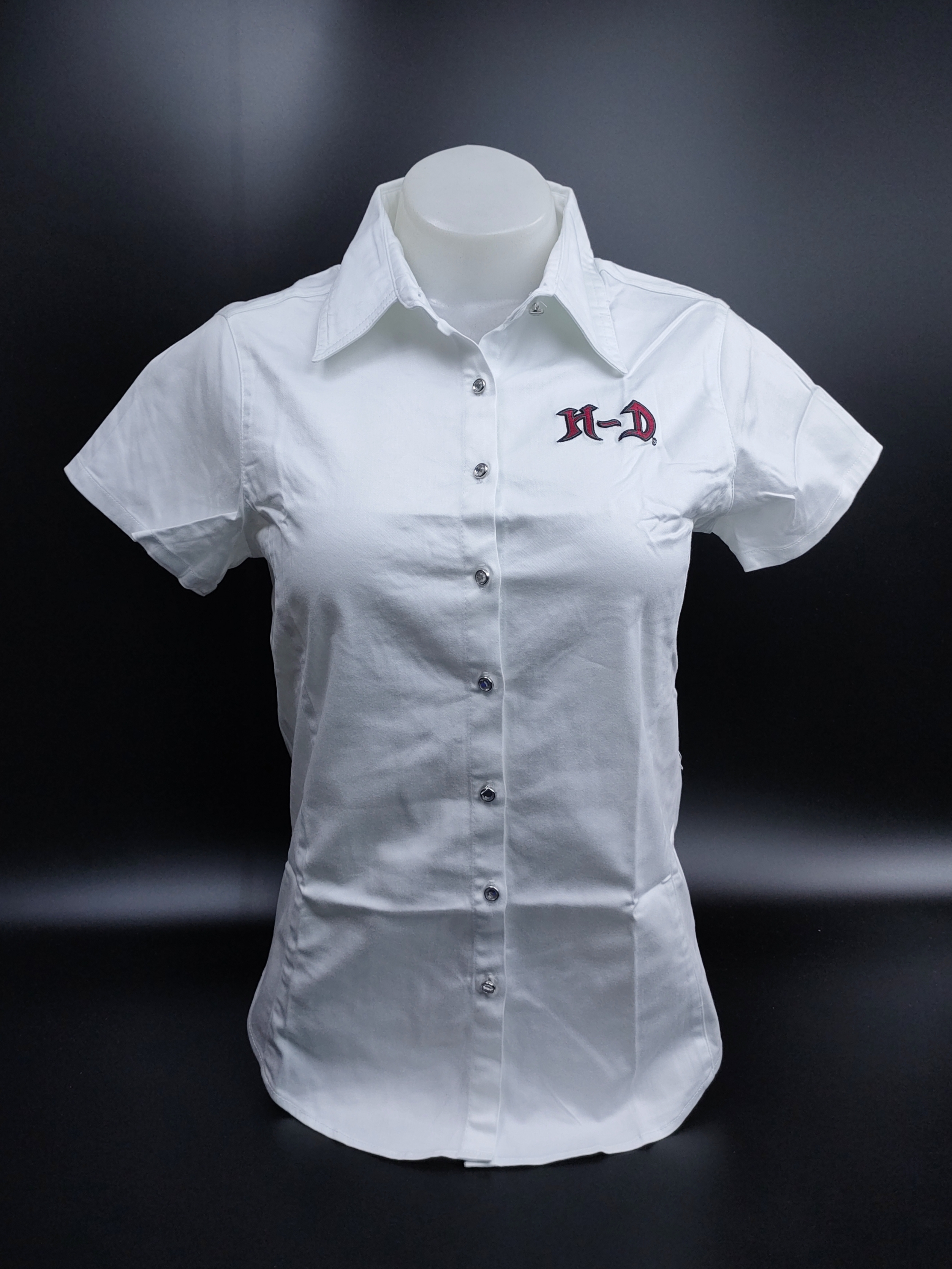 เสื้อ Shirt H-D Woman แขนสั้น ปักลาย ตัวหนังสือปีกดำแดง ไซส์ S