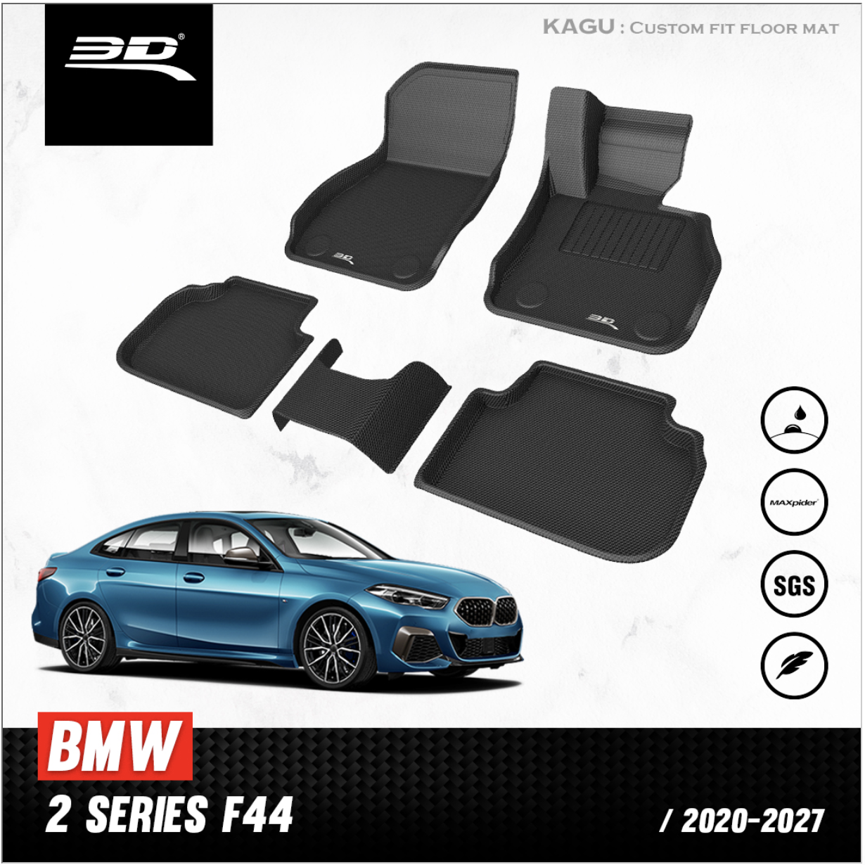 พรมปูพื้นรถยนต์ 3D สำหรับ BMW 2 Series ( F44 )