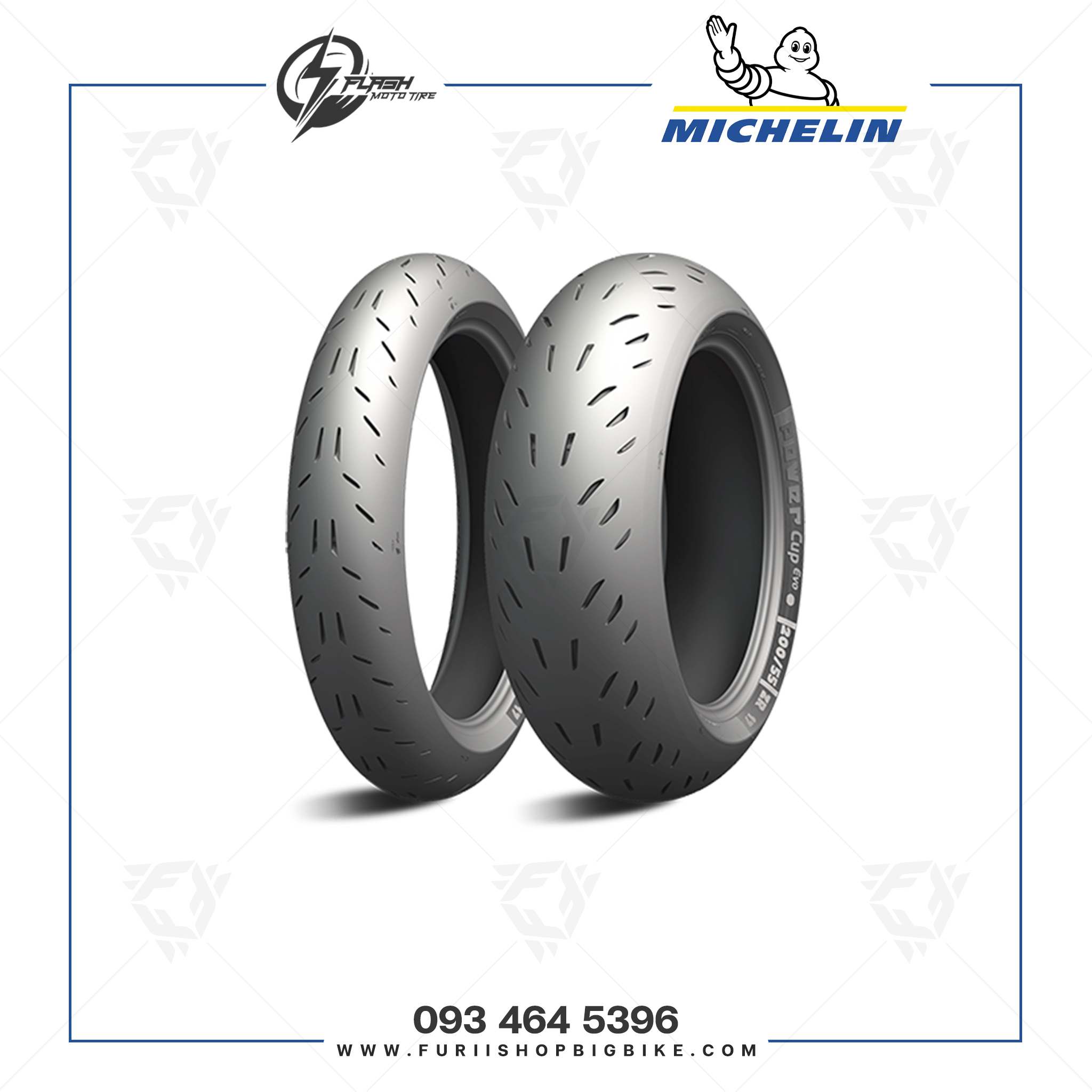 ยางมอเตอร์ไซค์บิ๊กไบค์ MICHELIN POWER CUP EVO 110/70 ZR 17 M/C (54W) POWER CUP EVO F TL>> Flash Moto Tire ยางมอเตอร์ไซต์ ยางบิ๊กไบท์ ยางBigbike Mototire