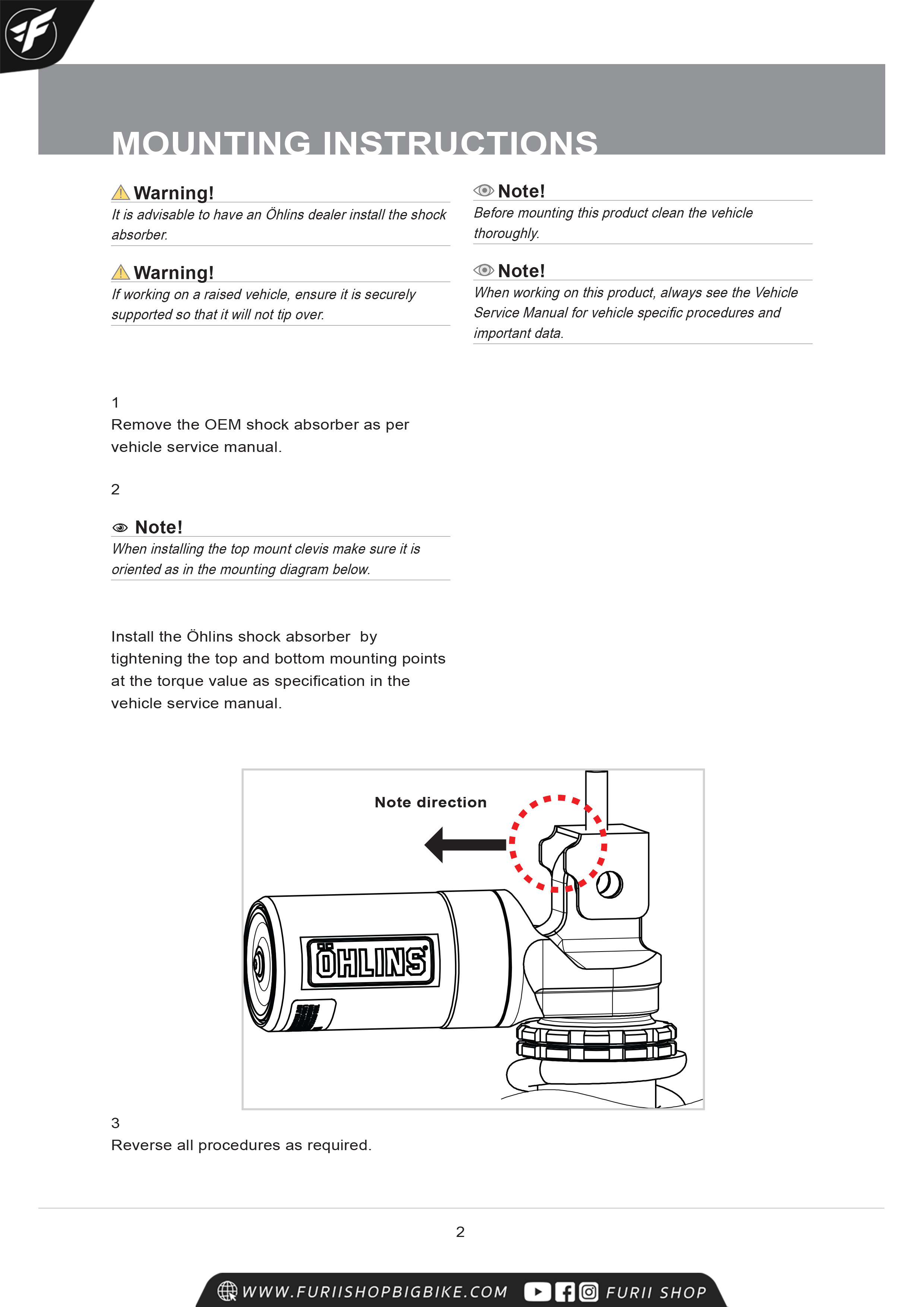 โช้คหลัง OHLINS HO709 FOR Honda CBR250RR 2017-2018