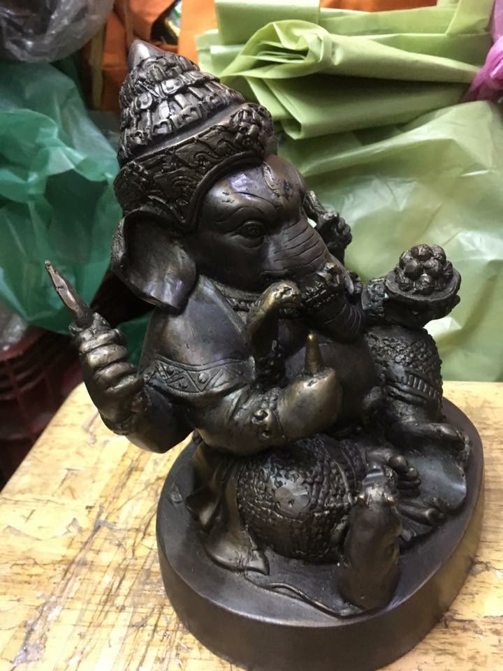 พระพิฆเนศ ทองเหลือง ปางนั่งบรมครู