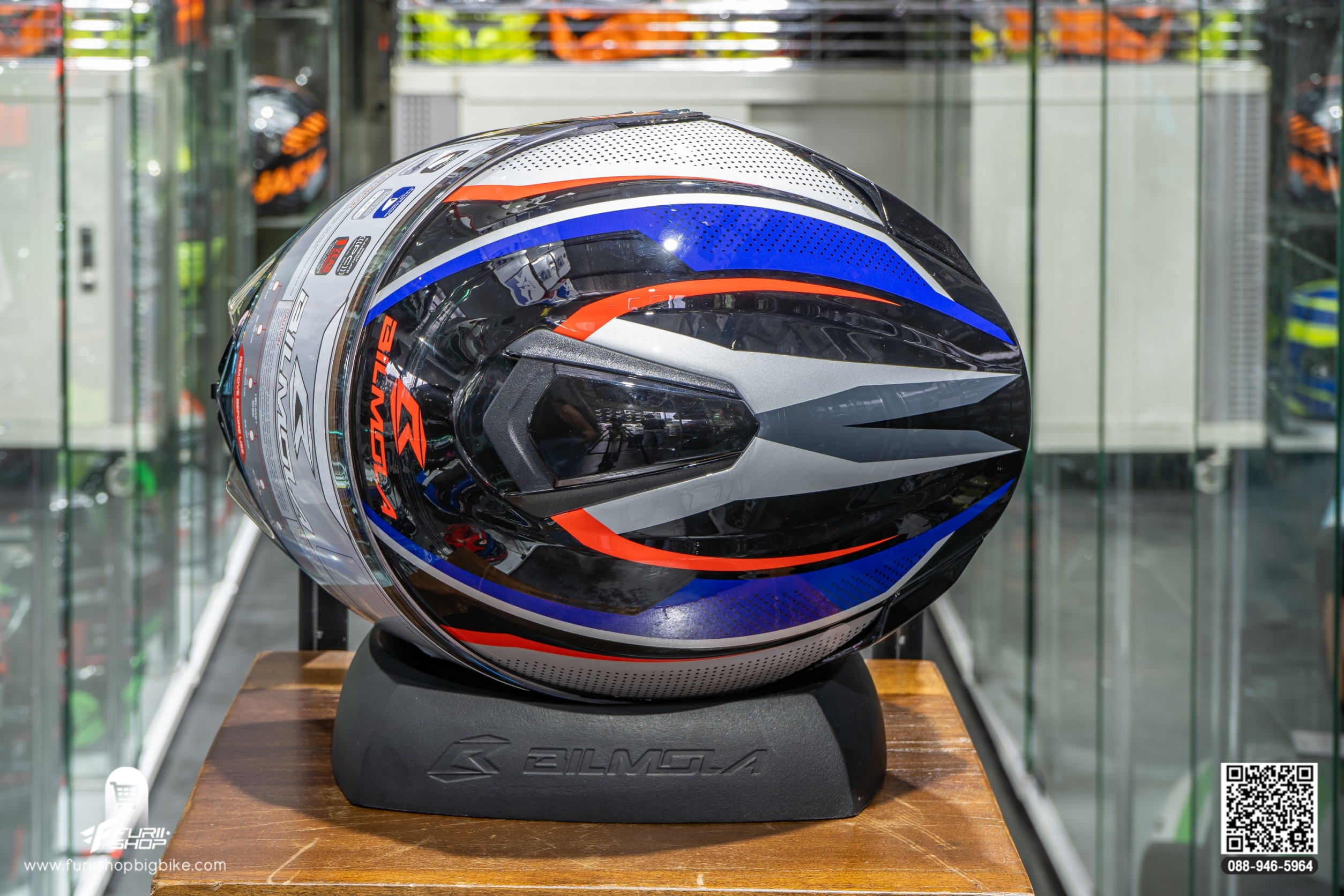 หมวกกันน็อค BIMOLA EXPLORER SX RED BLUE (GLOSSY)