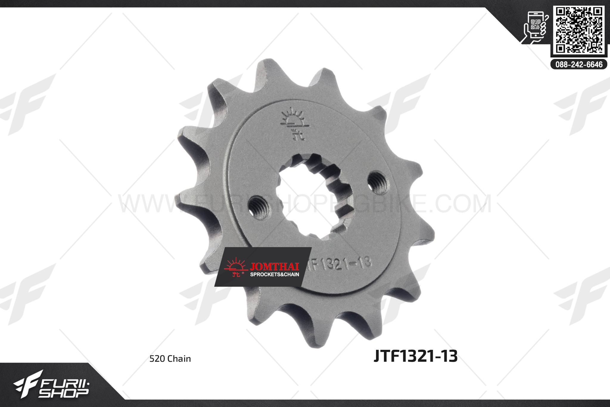สเตอร์หน้า JOMTHAI (พระอาทิตย์) 13ฟัน รหัส JTF1321-13 For CRF250, CBR250R, CB300F, CBR300R