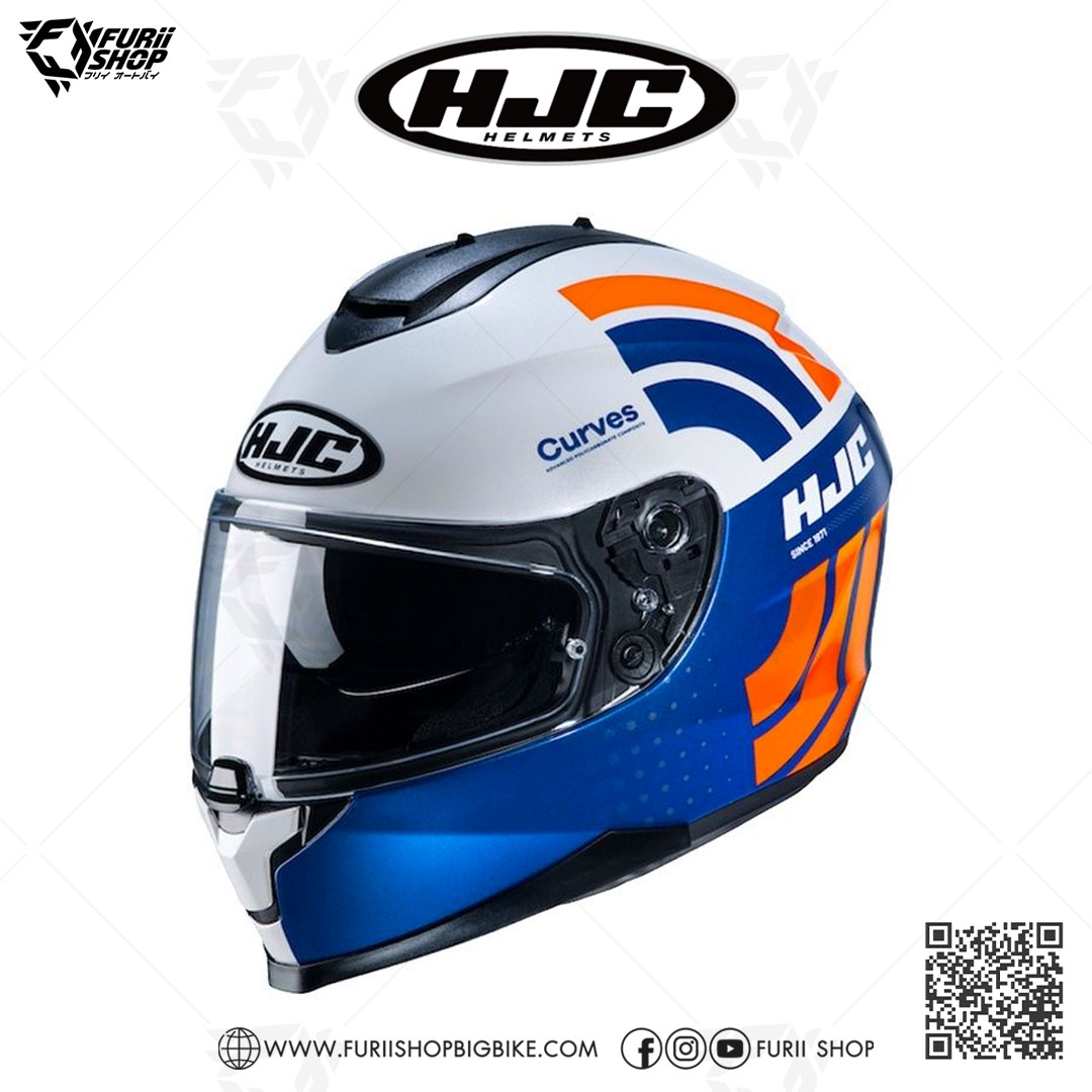หมวกกันน็อคเต็มใบ(มีแว่นกันแดด) HJC C70 : CURVES MC27