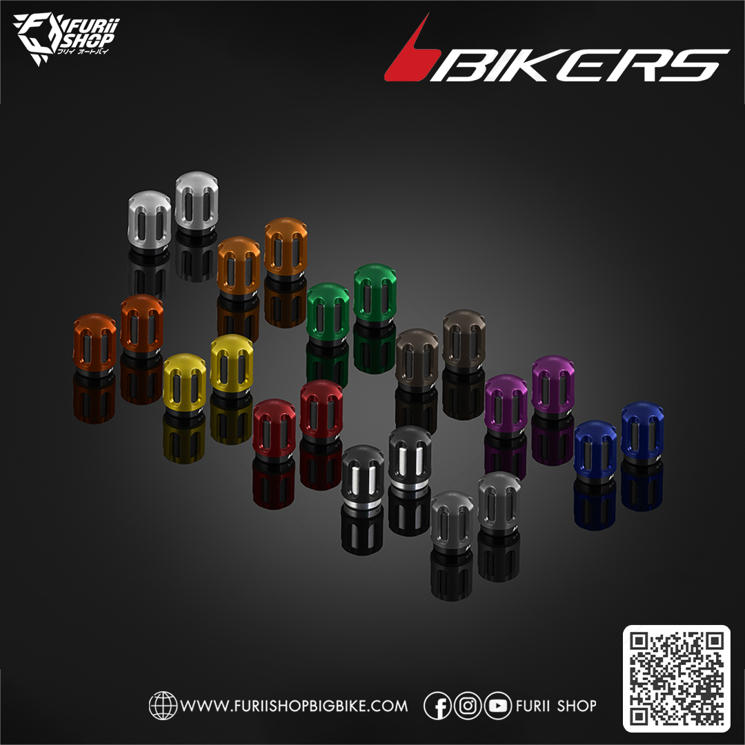 จุกลมอลูมิเนียม รุ่นพรีเมียม (คู่) (C0950) Bikers Premium Aluminum Tire Valve Caps : for Yamaha YZF-R3 2015-2018