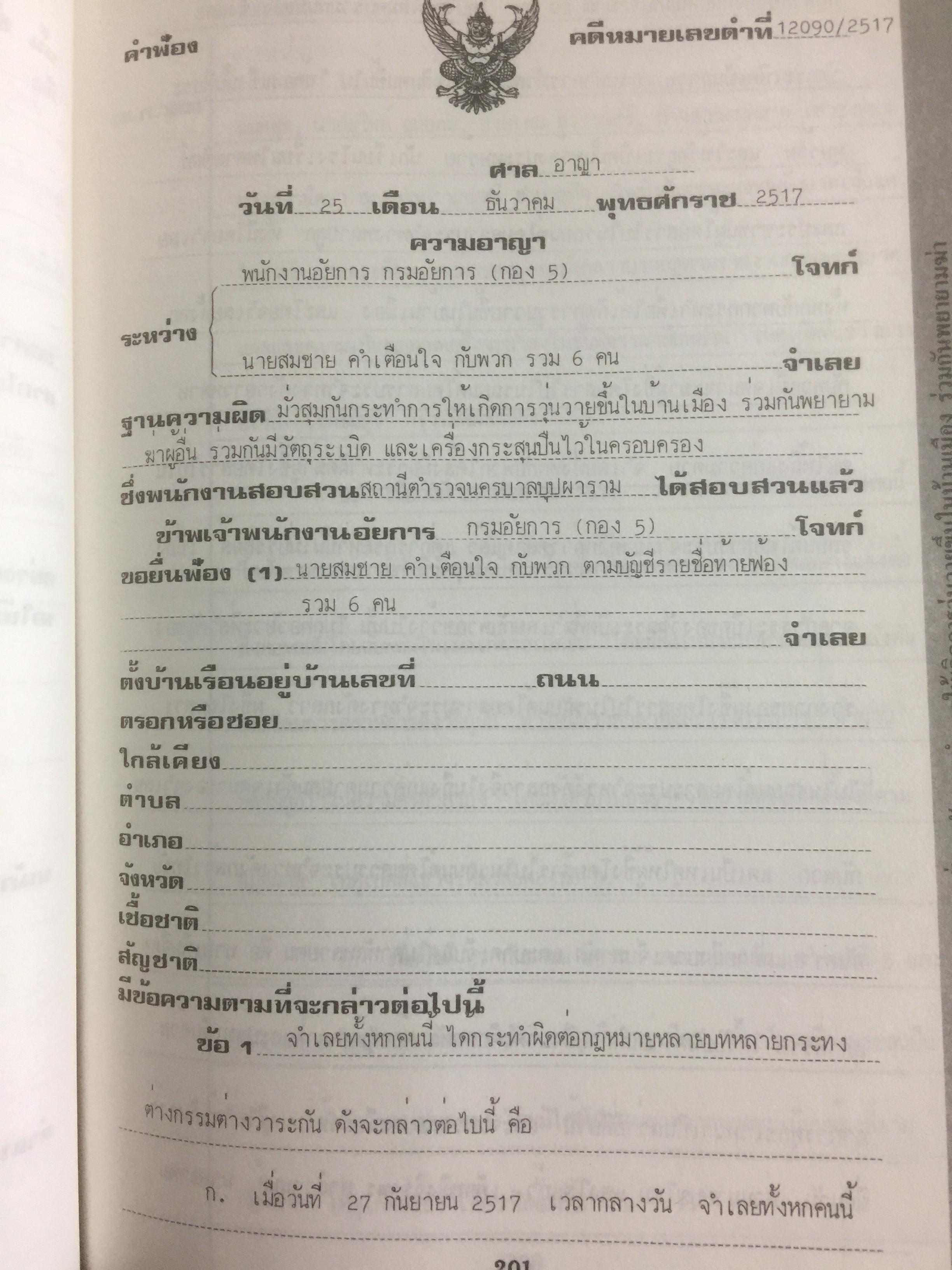 คู่มืการเขียนคำฟ้องในคดีอาญา โดย ม.ล.สุพร อิศรเสนา 0 กก.
