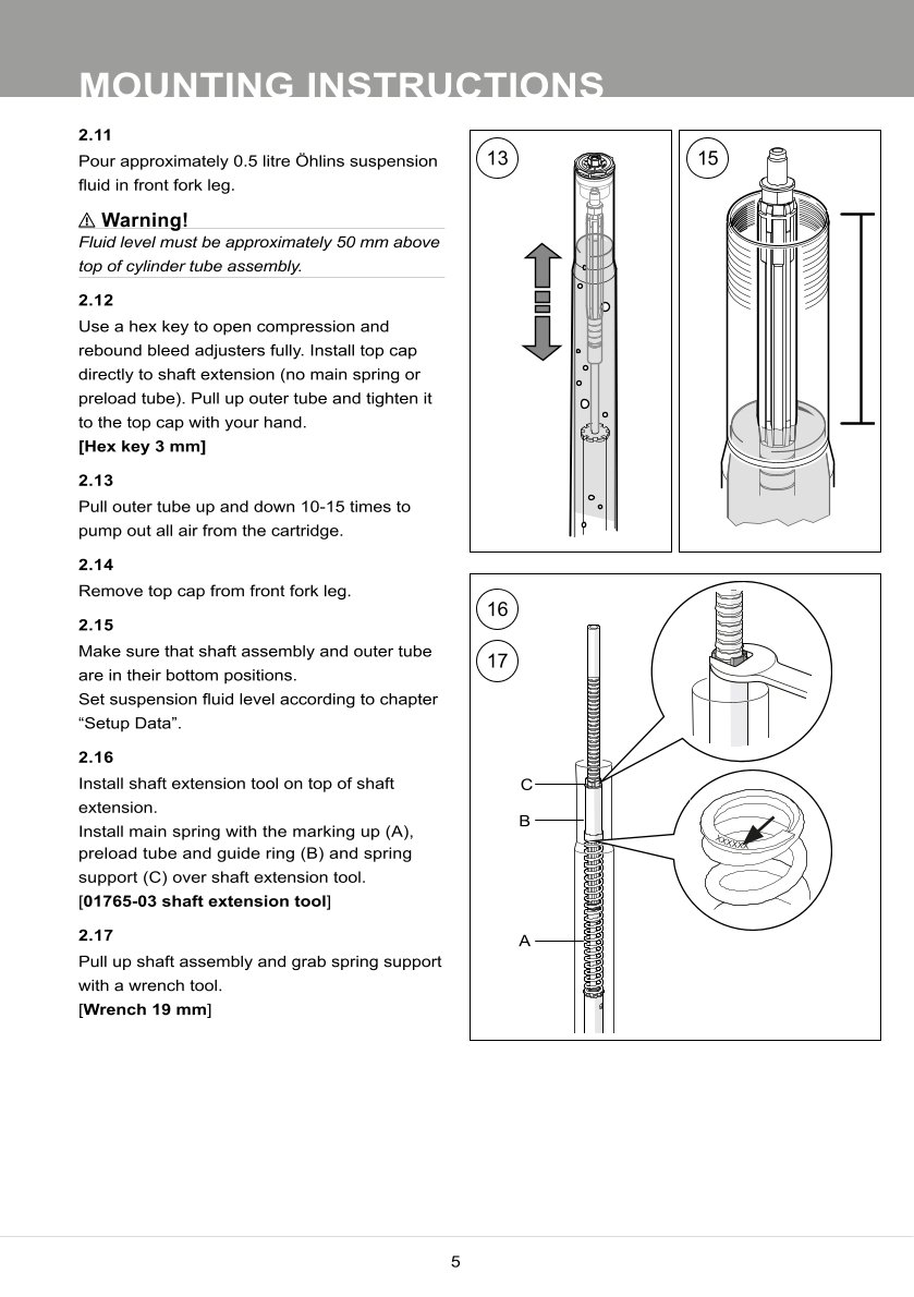สปริงโช้คหน้า Ohlins FKS514 For Honda X-ADV 750 2017-2020